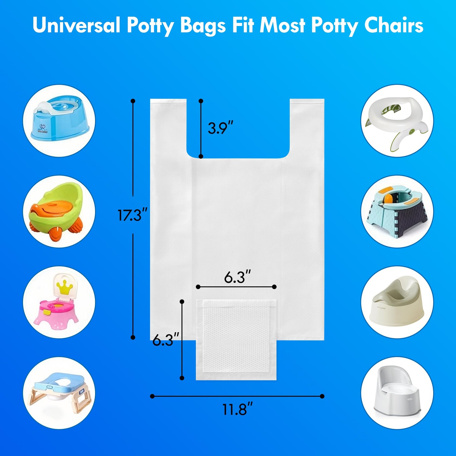 BakeToilet Potty Liners 80ct Absorbent Pads