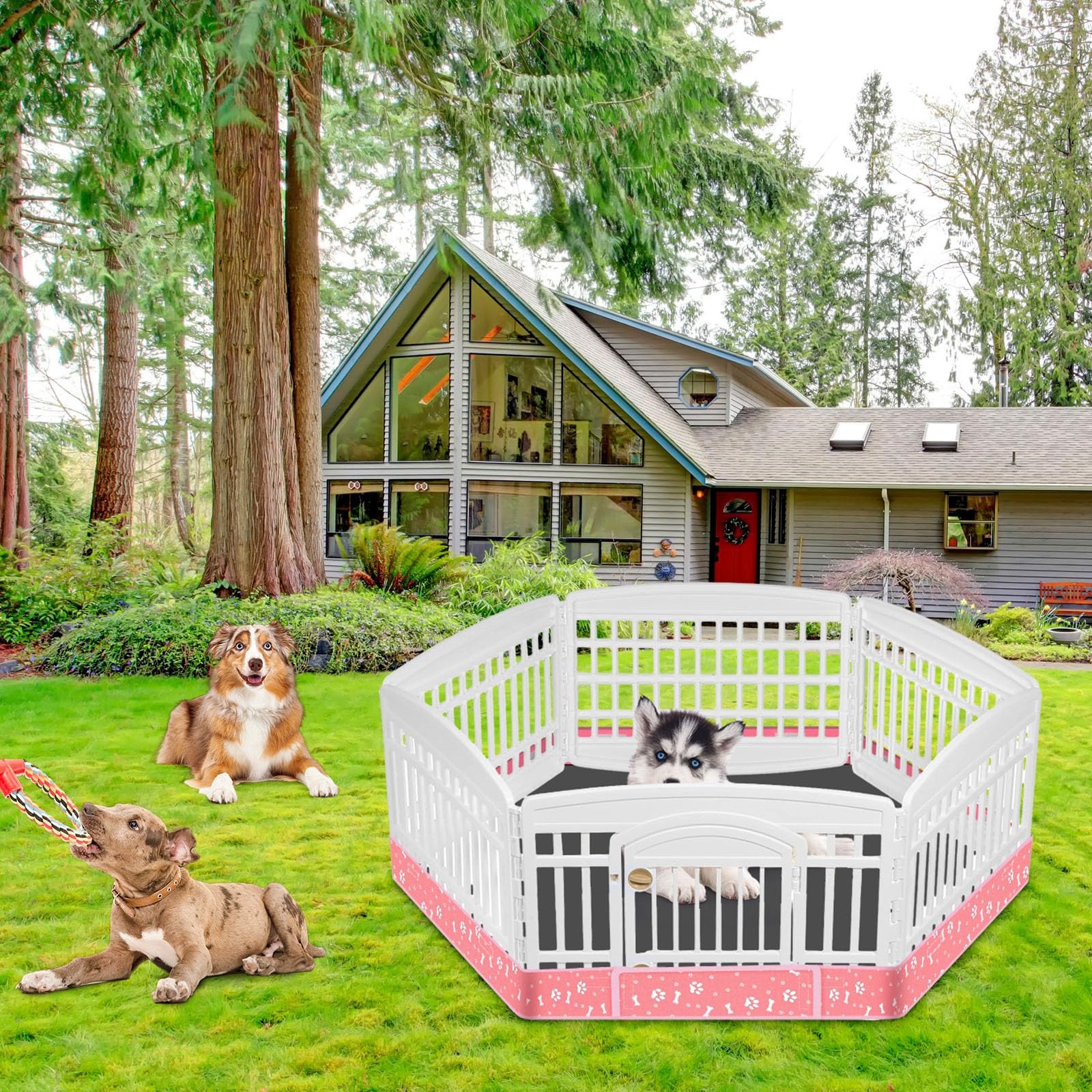 Dog Playpen Bottom Pad Fits for 36inch W and 24inch H 6 Panels Exercise Pet D…