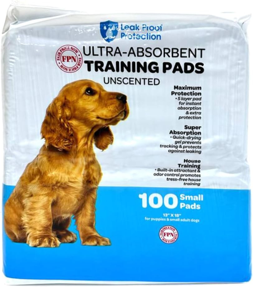 Kashmir Training Pads for Dogs 100 Count, Pee Pads for Dogs (Small, 13X18 Inch)