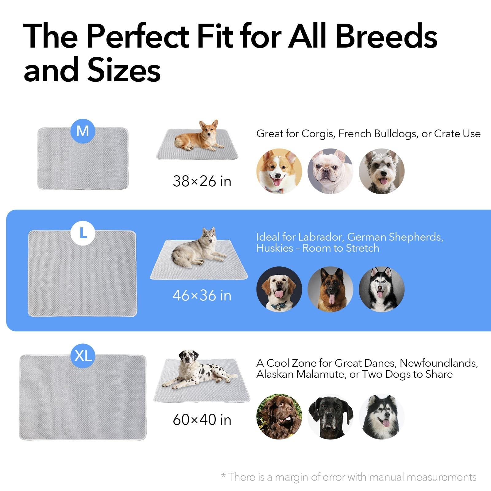 Dog Cooling Mat 46″x36″ Extra Large for Big Dogs, L | Chew-Resistant, Non-Sli…