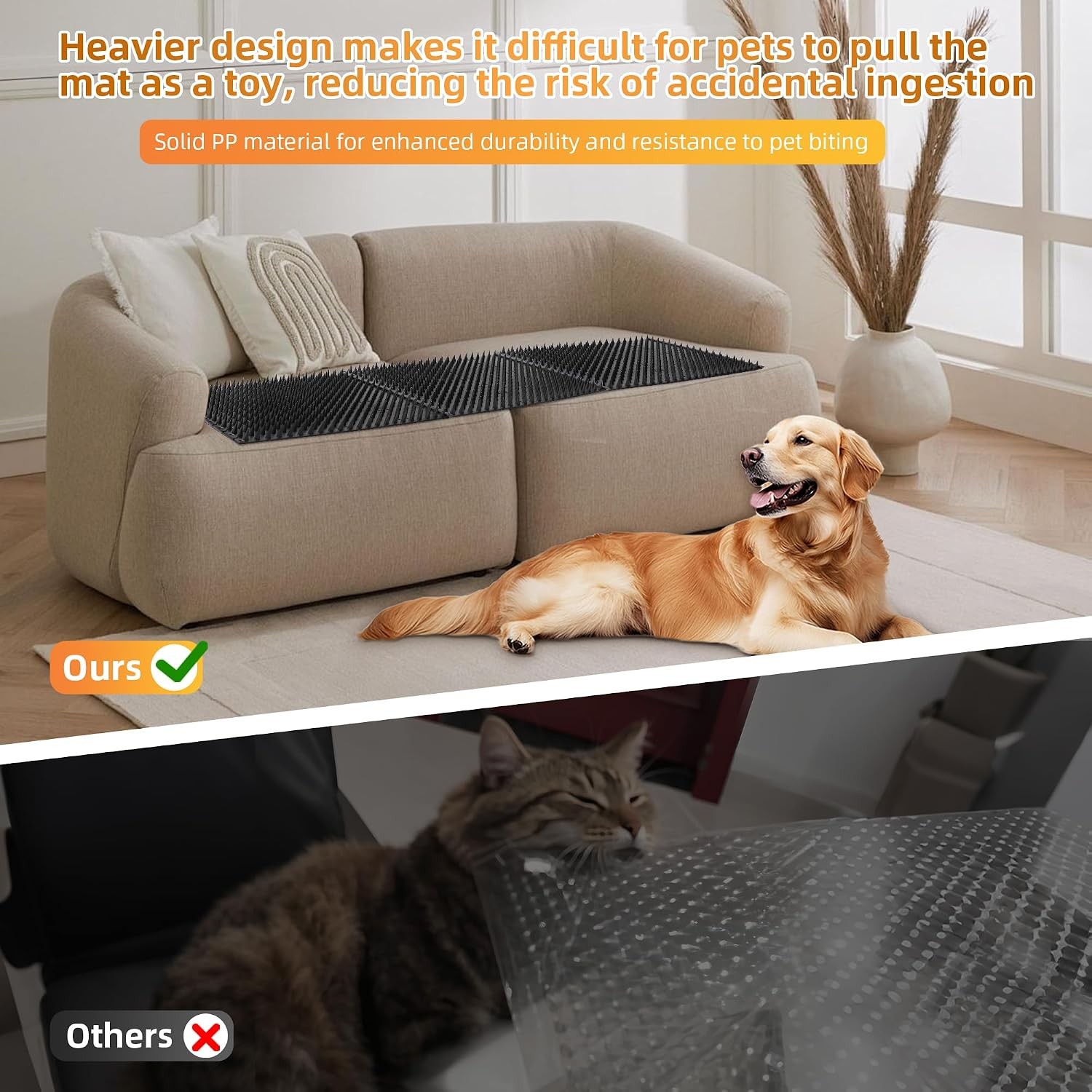 5 Pack Dog Scat Mats – Heavy Duty Pet Deterrent Mats for Couch Furniture