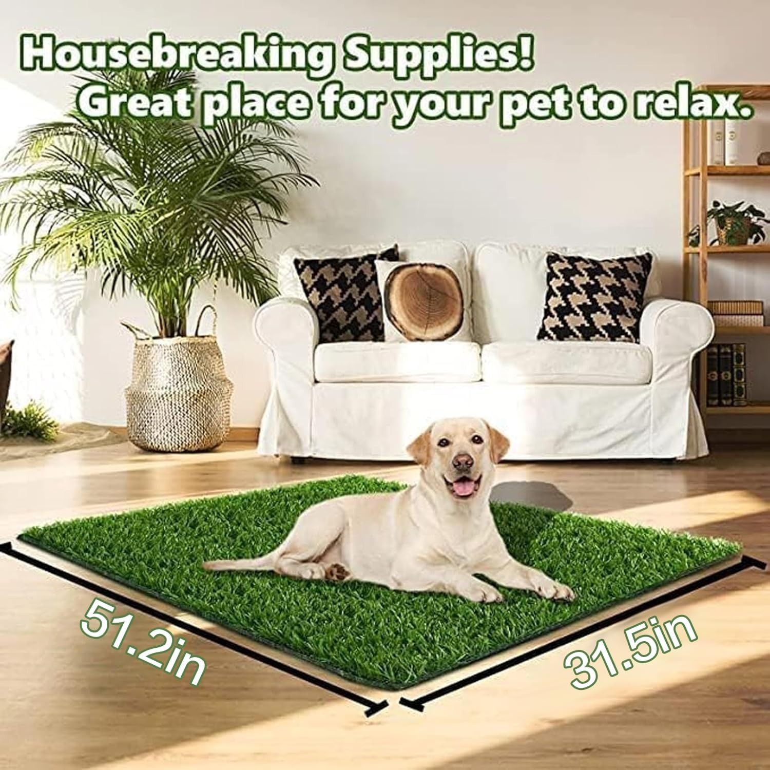 Dog Grass Pad,51.2×31.5In Fake Grass for Dogs,Artificial Grass Pee Pad for Pu…