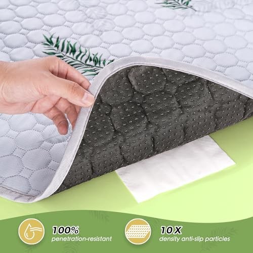 24″x36″ Washable Dog Pee Pads – 2 Pack – Leaf Pattern – Waterproof, Non-Slip
