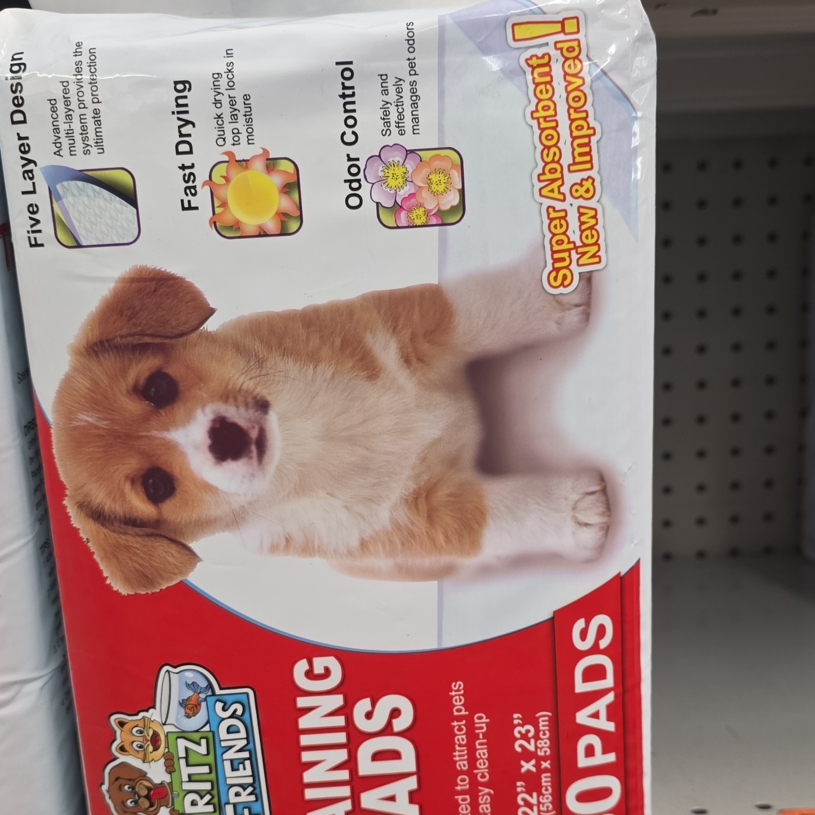 Fritz & Friends Training Pads 30 Pack Super Absorbent Fast Drying Odor Control