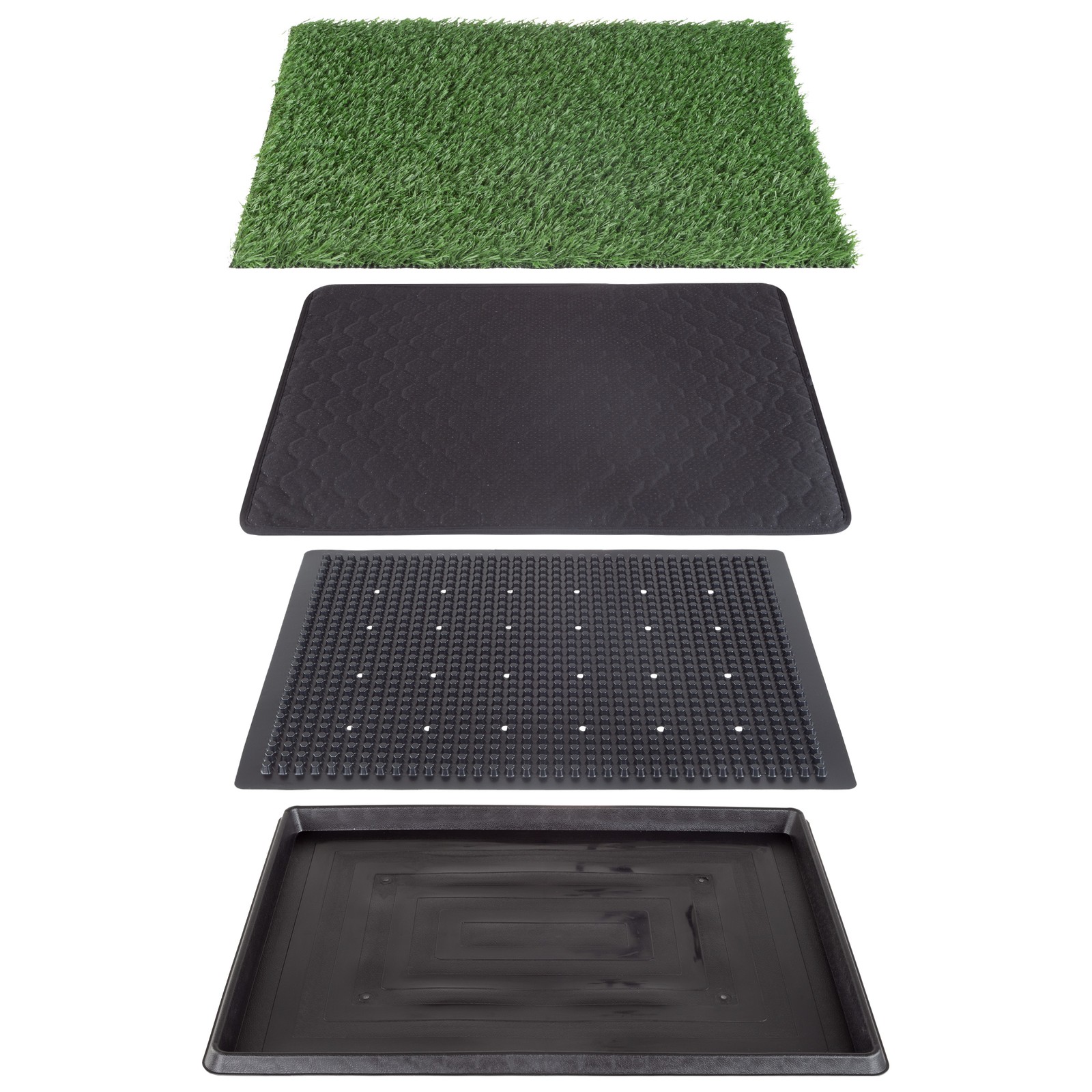 20″x25″ Artificial Grass Puppy Pee Pad Dogs 4-Layer Training Potty Pad with Tray