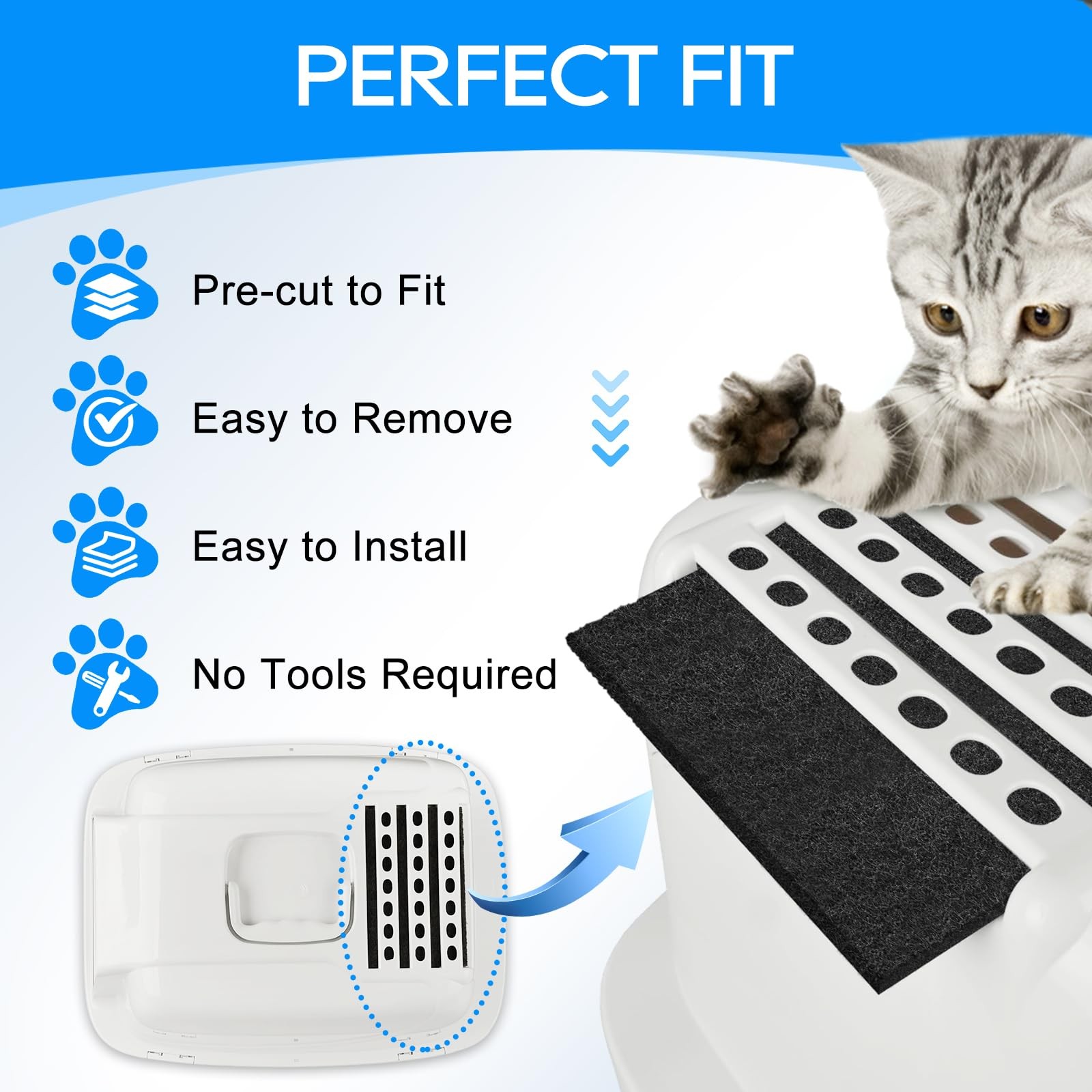 Litter Box Filter Compatible with Van Ness Large Cat Litter Box CP6, Charcoal…