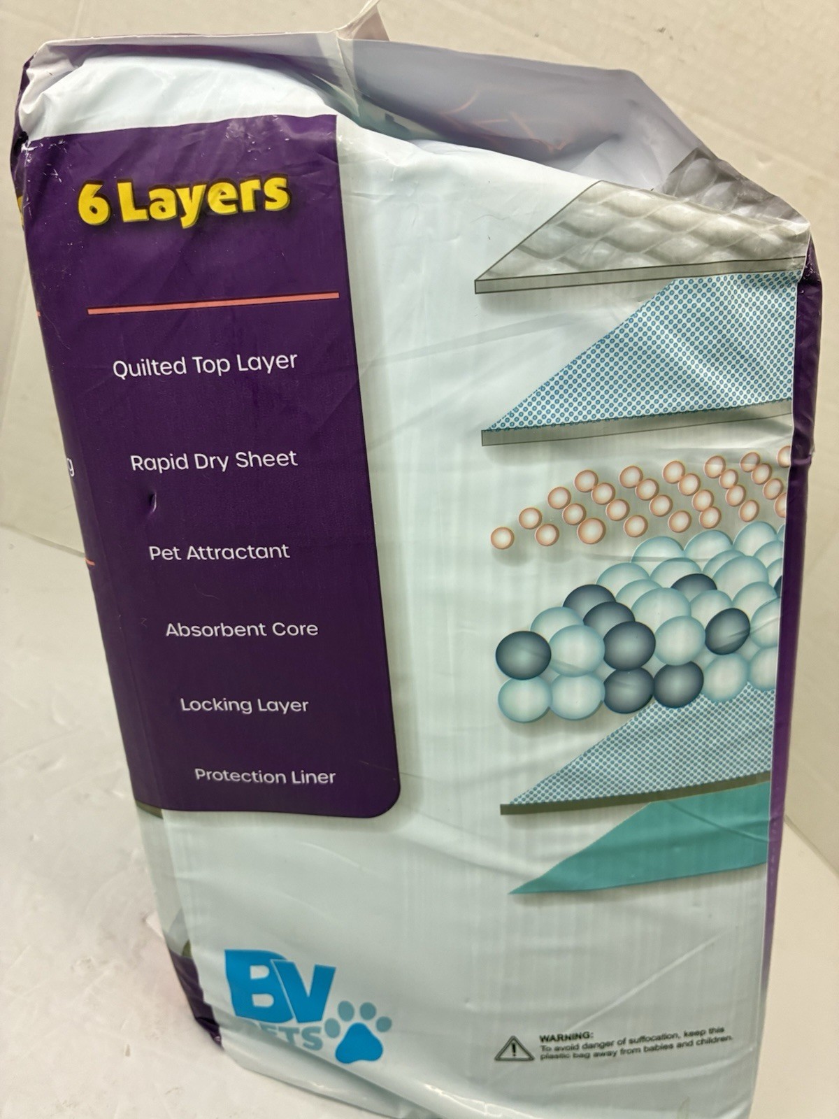Training Pads for Dogs Extra Large 40 Pack 28″x34″ BV Pets Rapid Dry 6 Layers