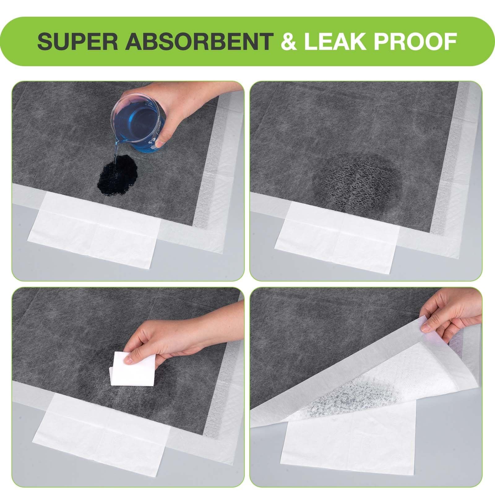 Disposable Dog Pee Pads, 24 x 36 Odor-Control Bamboo Charcoal Fiber Puppy Pads,