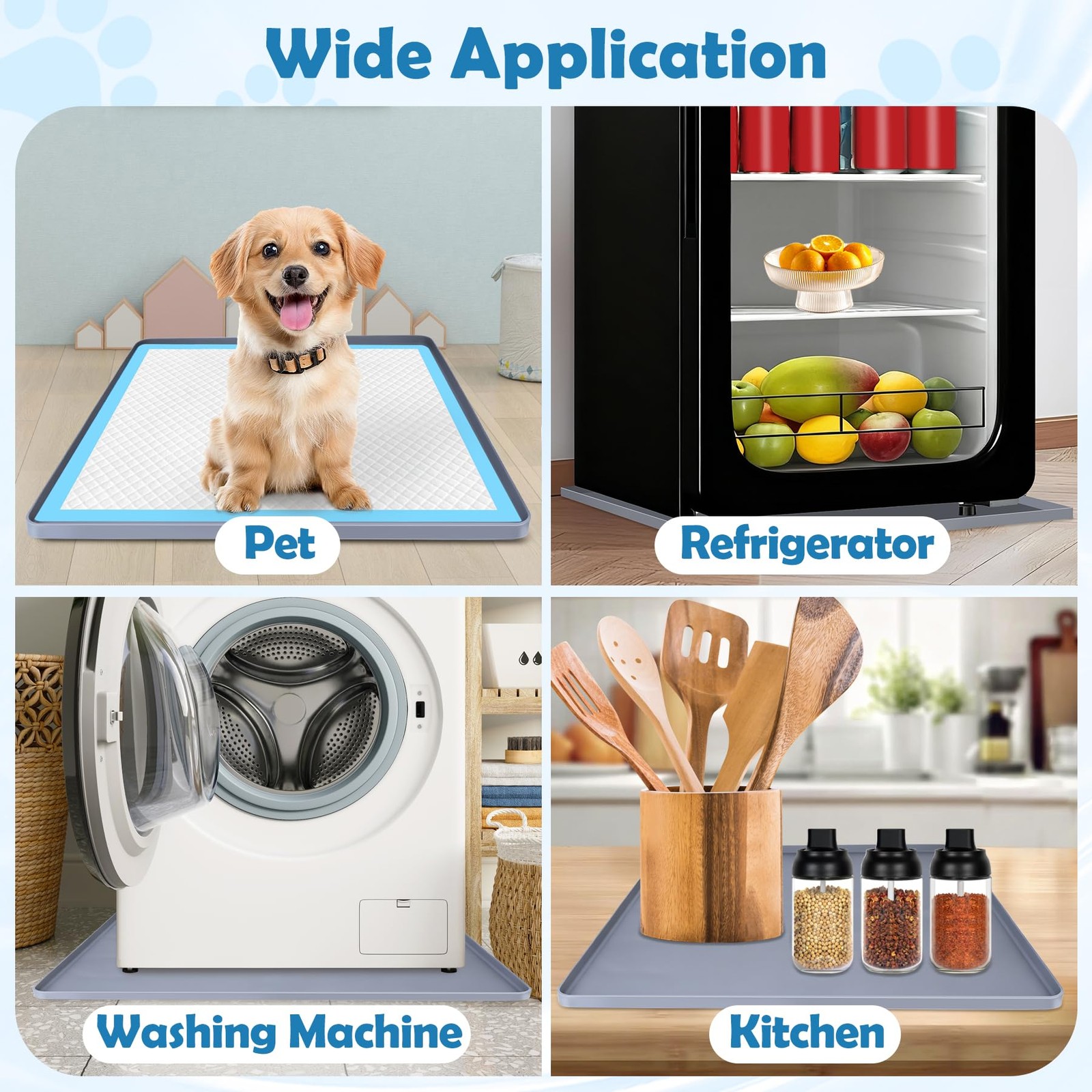 Dog Pee Pad Holder, Dog Potty Tray Silicone Puppy Pad Holder Tray Fits for 27…
