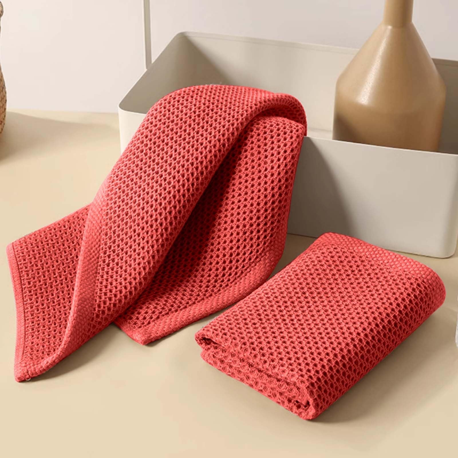Cotton Dish Cloths 6 Pack,12×12 Inch – Super Absorbent, Quick-Dry & Reusab