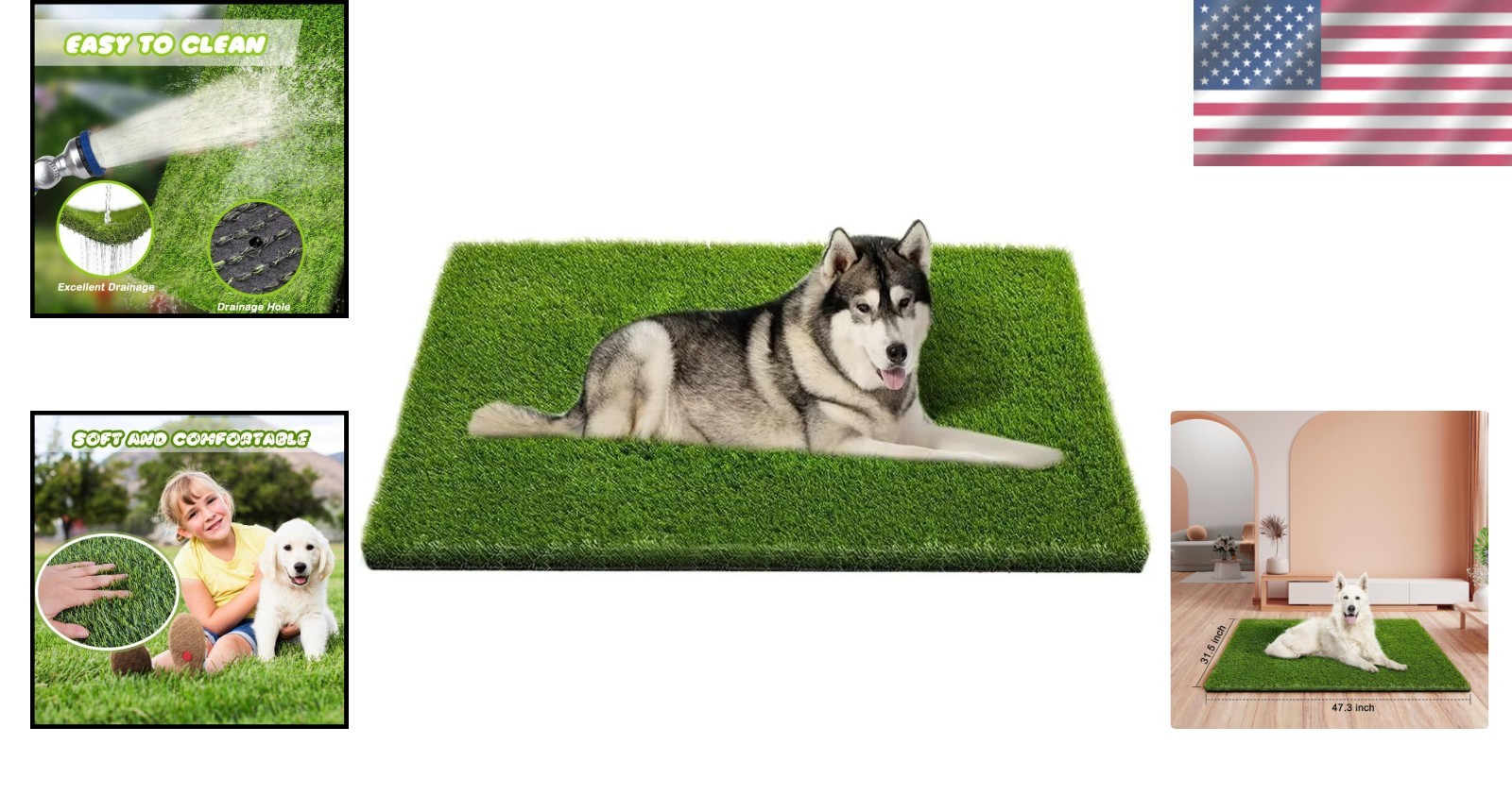 Easy-Clean Artificial Grass for Pets – Perfect Potty Training Solution 47.3×31.5