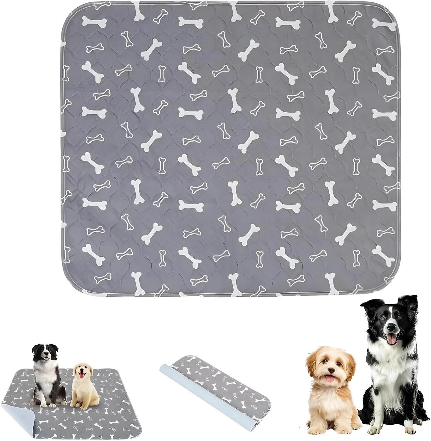 Puppy Pads with Pheromones, Washable Puppypad Pee Pads,(Gray, S: 15.7″ × 23.6″)