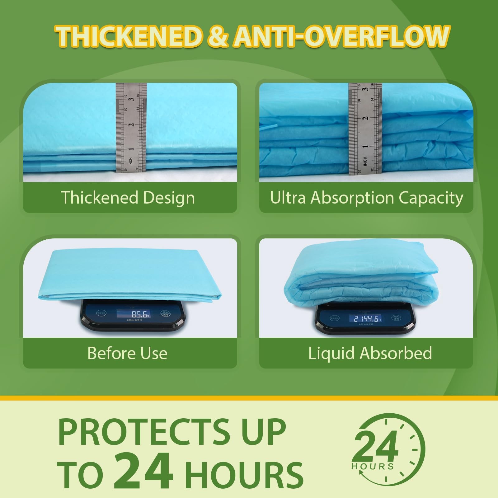 DEEP DEAR Extra Large Dog Pads 28″x34″, 30 XLarge: 28″x34″ – 30 Count, Blue