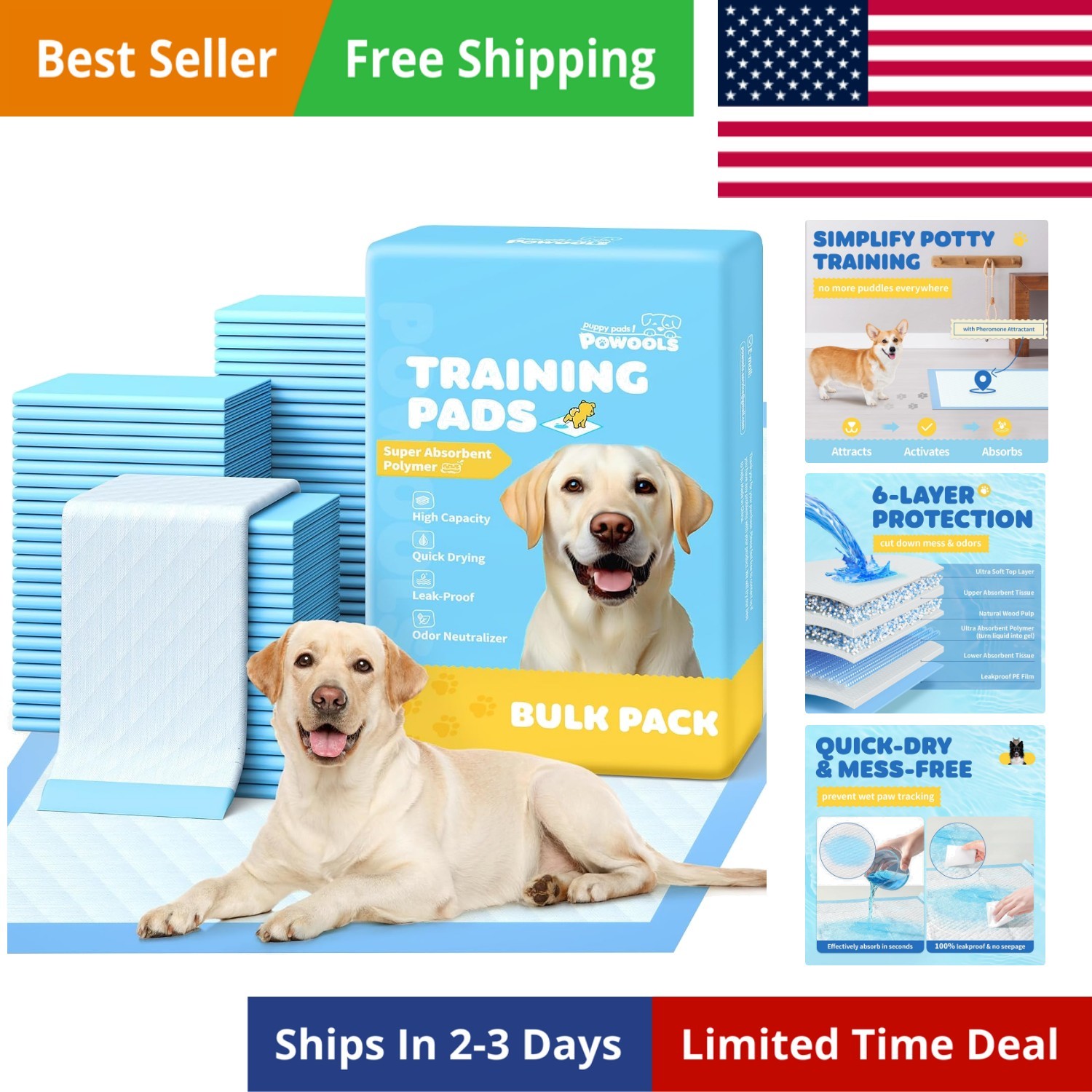 100-Pack X-Large Puppy Pads – 34” x 28” Pee Pads for Dogs Potty Training wi…