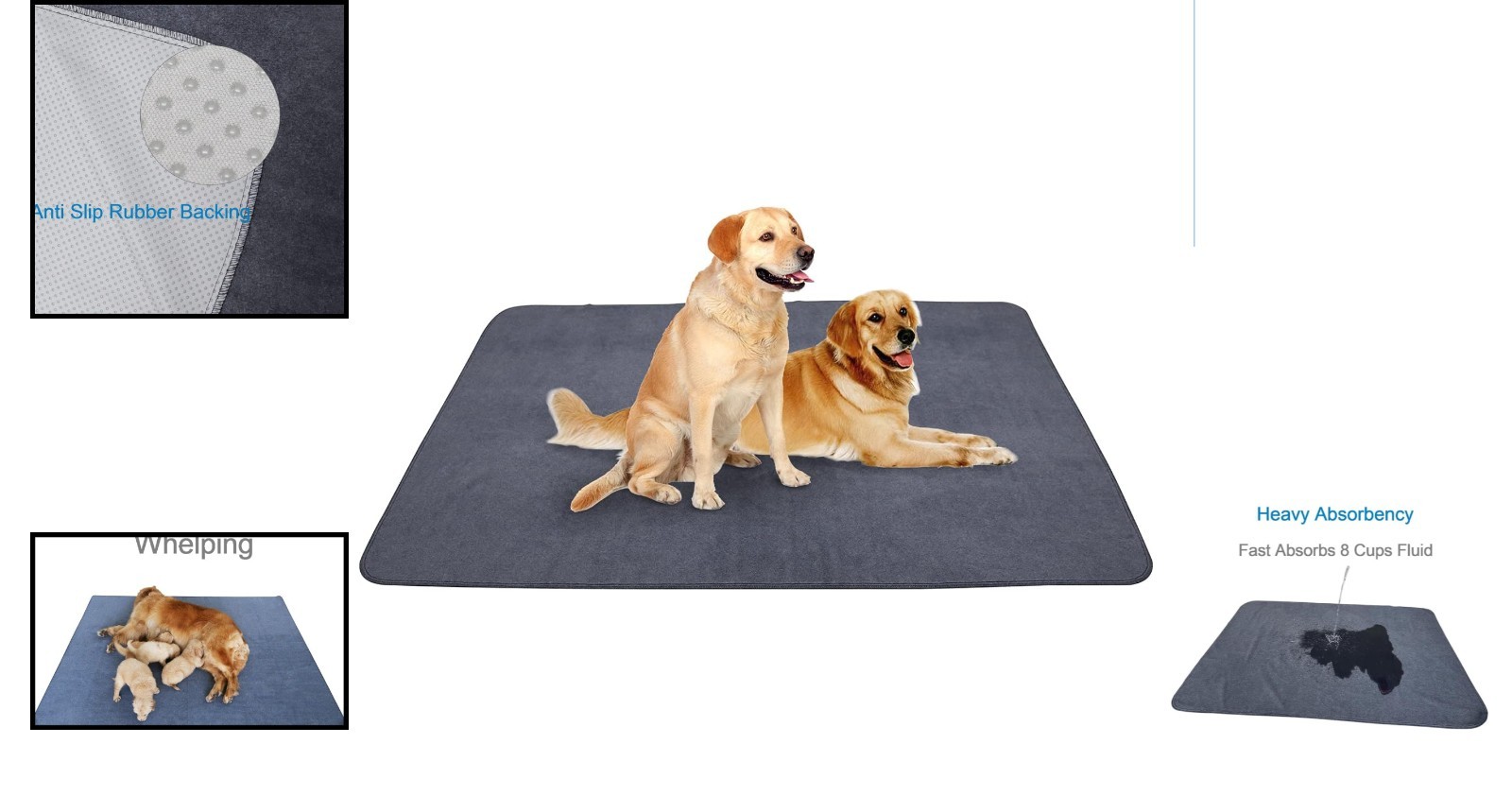 Extra Large 72×72 Non-Slip Dog Pads – Washable & Waterproof for Training