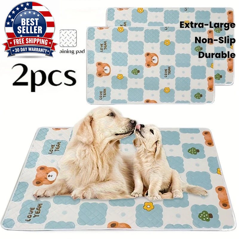 2Pcs Washable Reusable Dog Training Mats Designed for Pet Training Ideal for Car