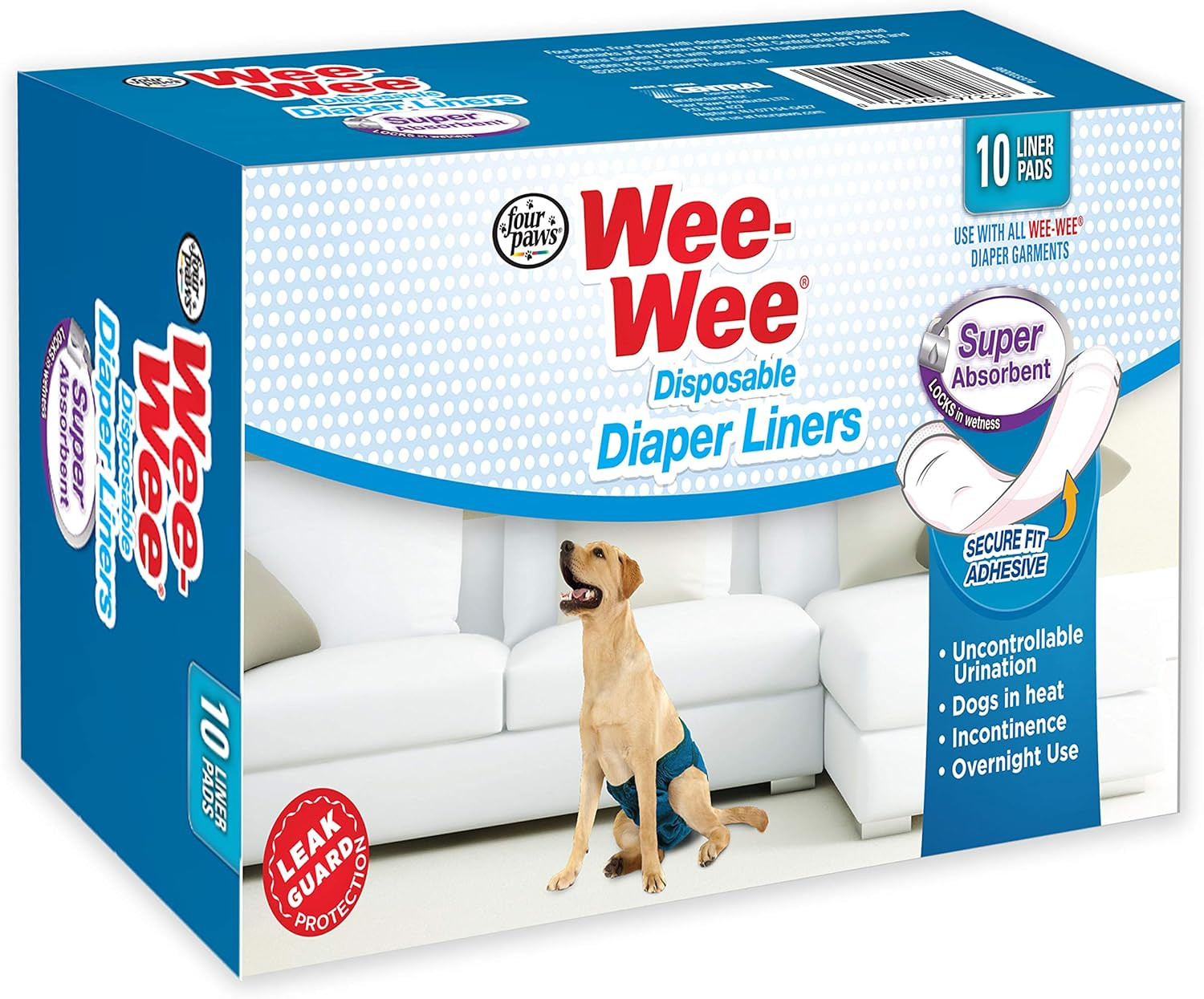 Wee-Wee Super Absorbent Disposable Adjustable Dog Potty Training Diapers, Leak-P