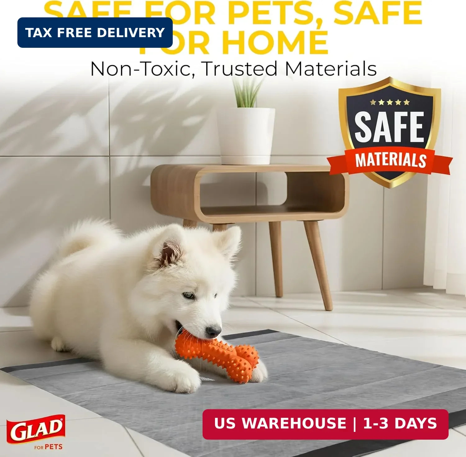 Glad for Pets Activated Carbon Disposable Dog Training Pads, 50 Count | Ideal fo