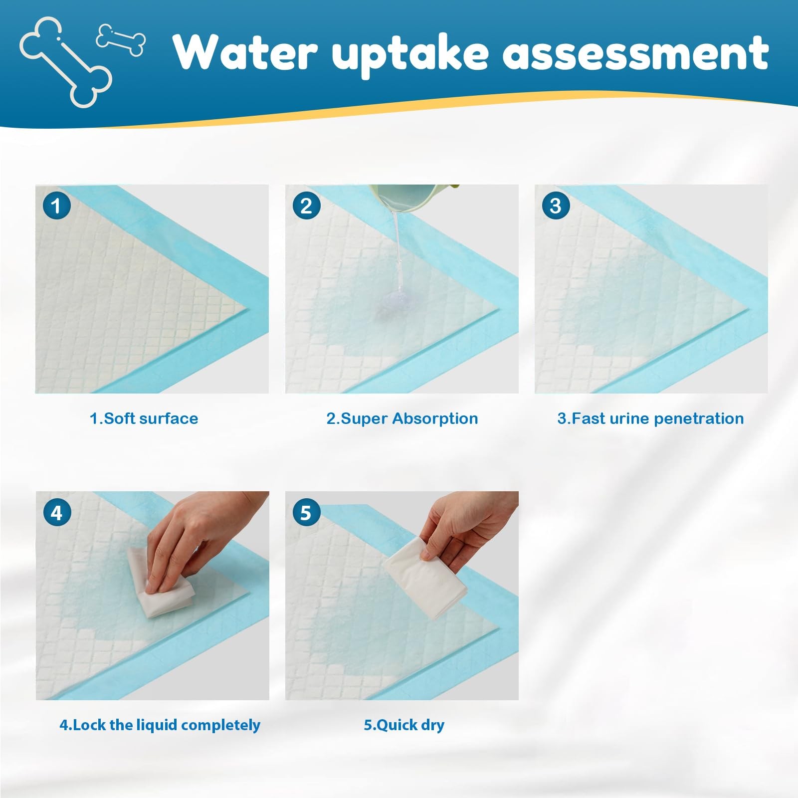Dog Pee Pads 22″x23″ , 30 Count Disposable Puppy Pads Pee Pads for Dogs, Pet