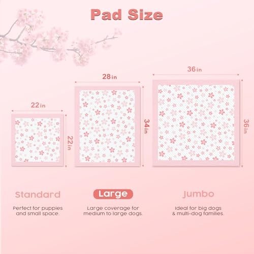 Extra Large Dog Pee Pads 28″x34″ – 100 Count, Super Absorbent, Leak-Proof, Thick