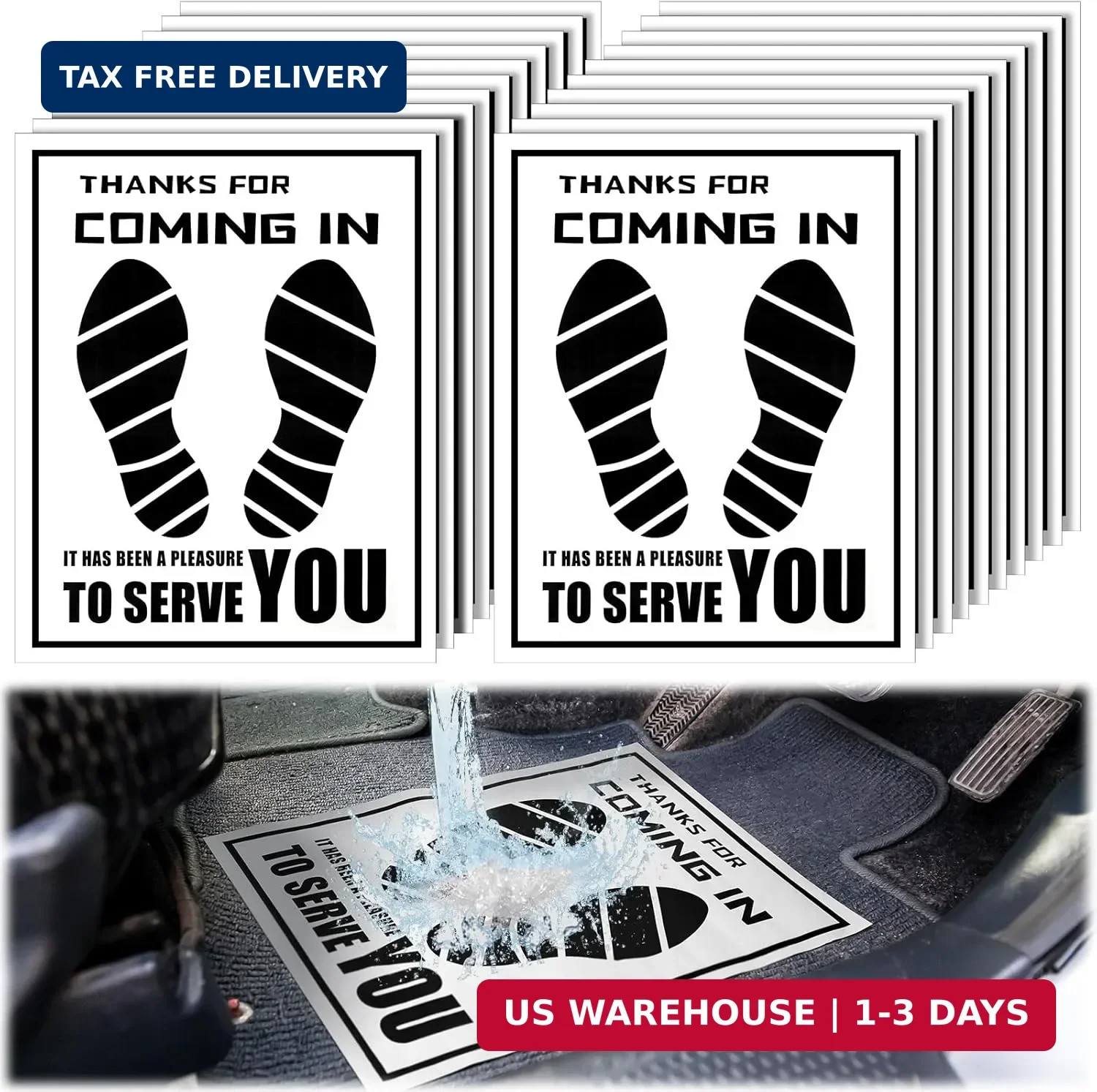 500x Car Floor Mats Plastic Coated Disposable Paper Protective Dealer Garage