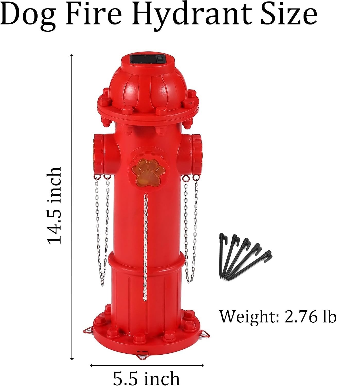 Solar Dog FireFire Hydrant for Dogs to Pee On, Dog Pee Post for Garden & Patio