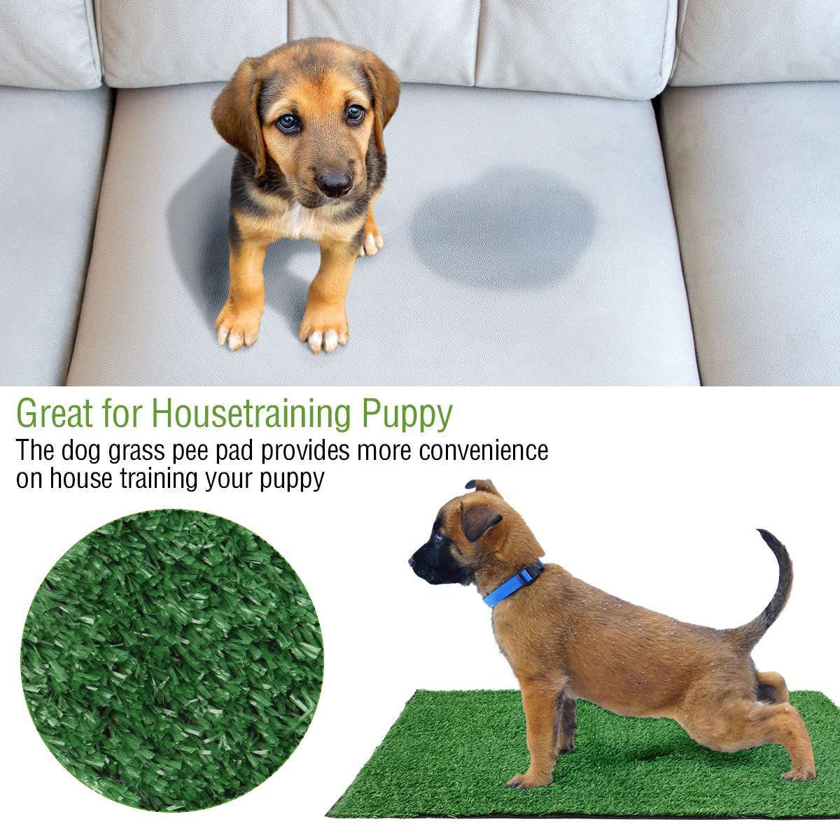 Pet Potty Trainer Grass Mat Dog Puppy Training Pee Poop Pad for Indoor Toilet