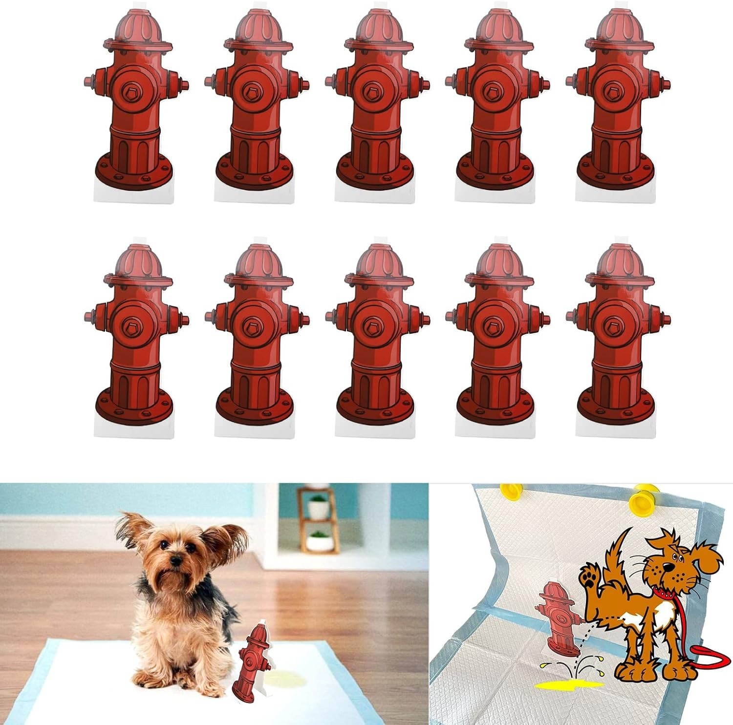 Dog Pee Post Guide Paper Pee Trainer, 20Pcs Hydrant Shaped Pet Diaper Pad Gui…
