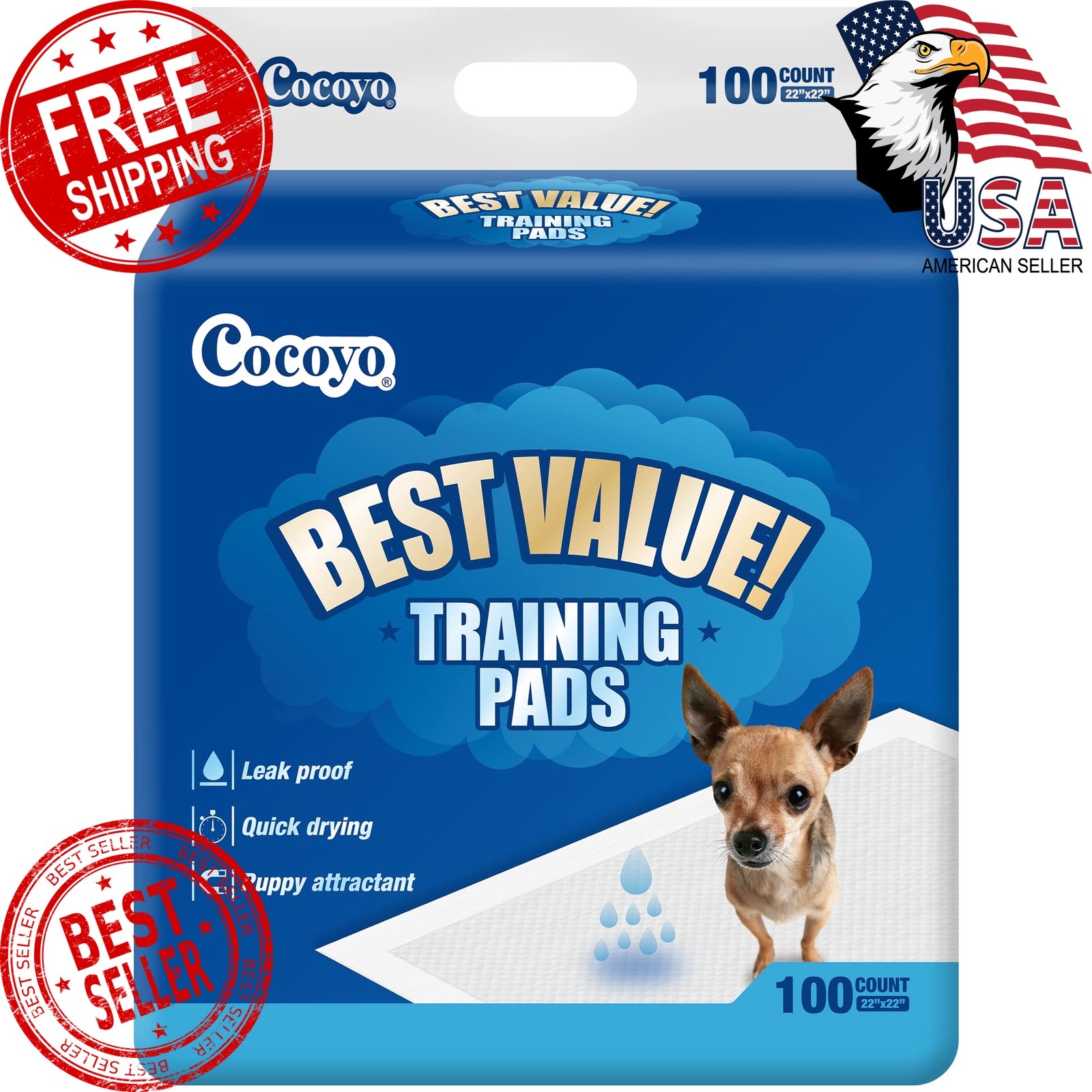 COCOYO 22×22 100ct Puppy Training Pads