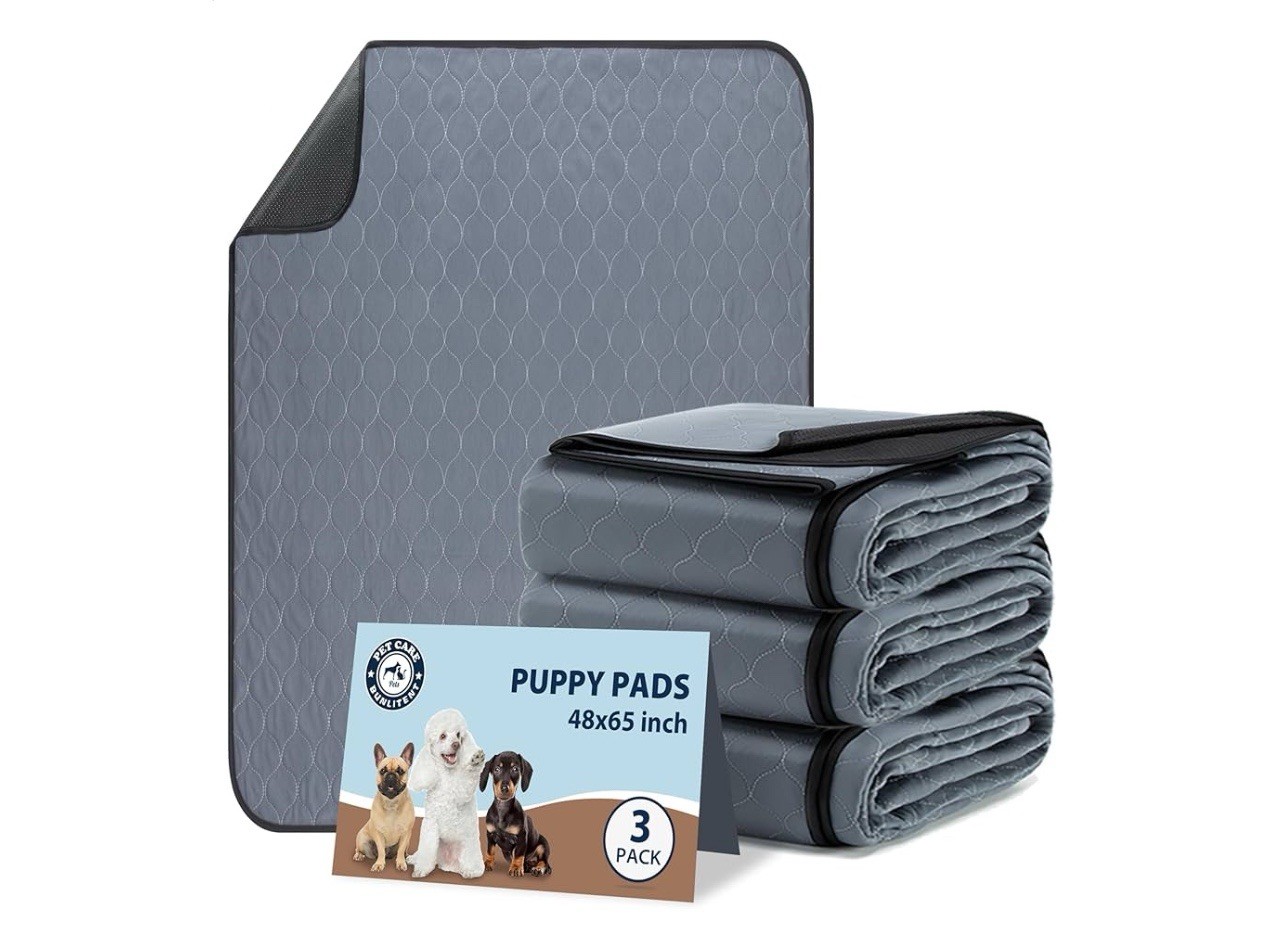 Washable Pee Pads for Dogs, 48×65 Reusable Puppy Pads 3 pack Absorbent,