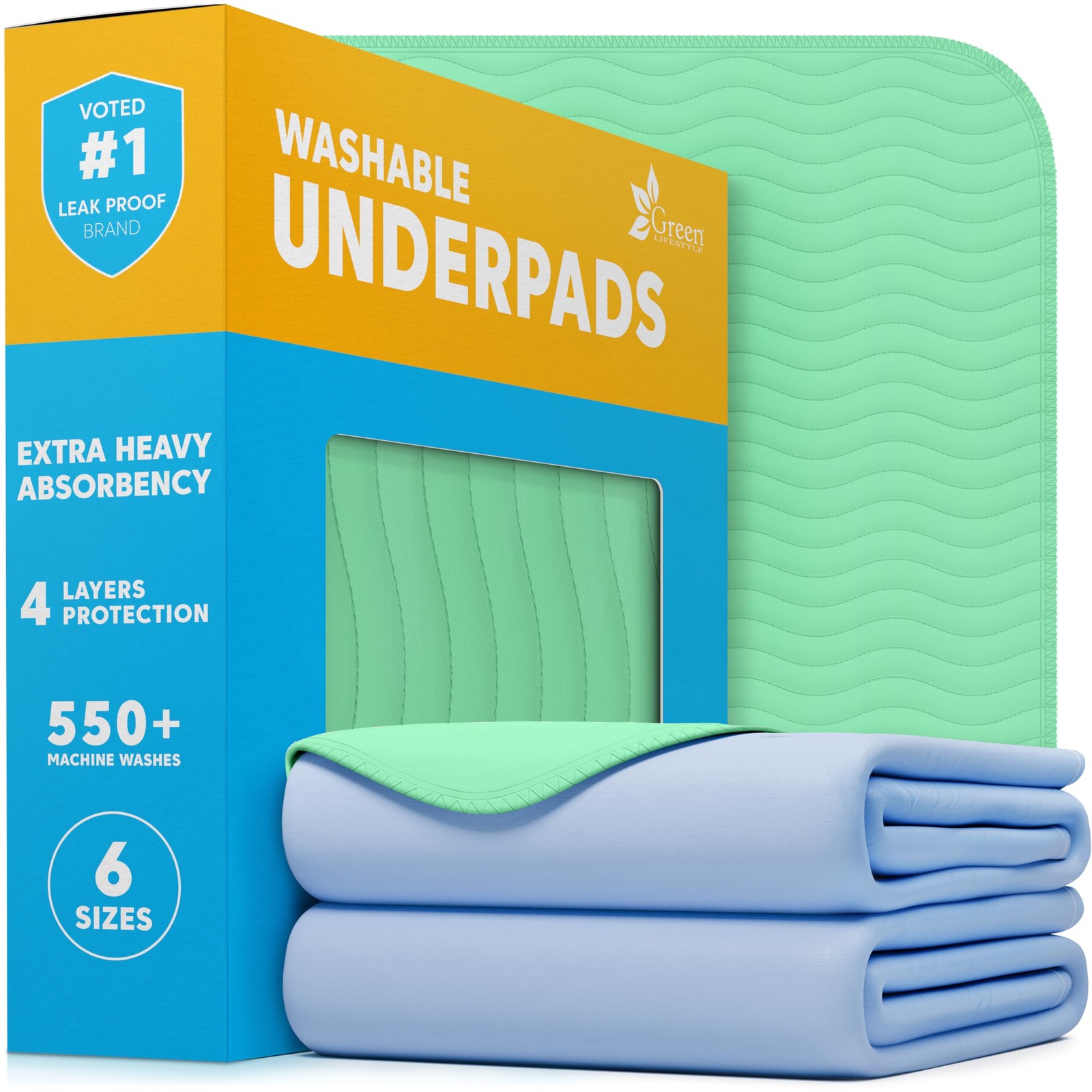 1 PCS 34×52 Inch Washable Underpads Heavy Absorbency Reusable Incontinence