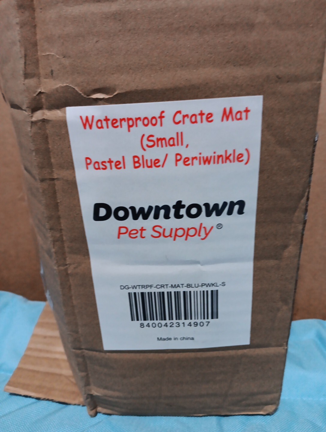 Downtown Pet Supply Waterproof Crate Mat – Small pastel blue/periwinkle