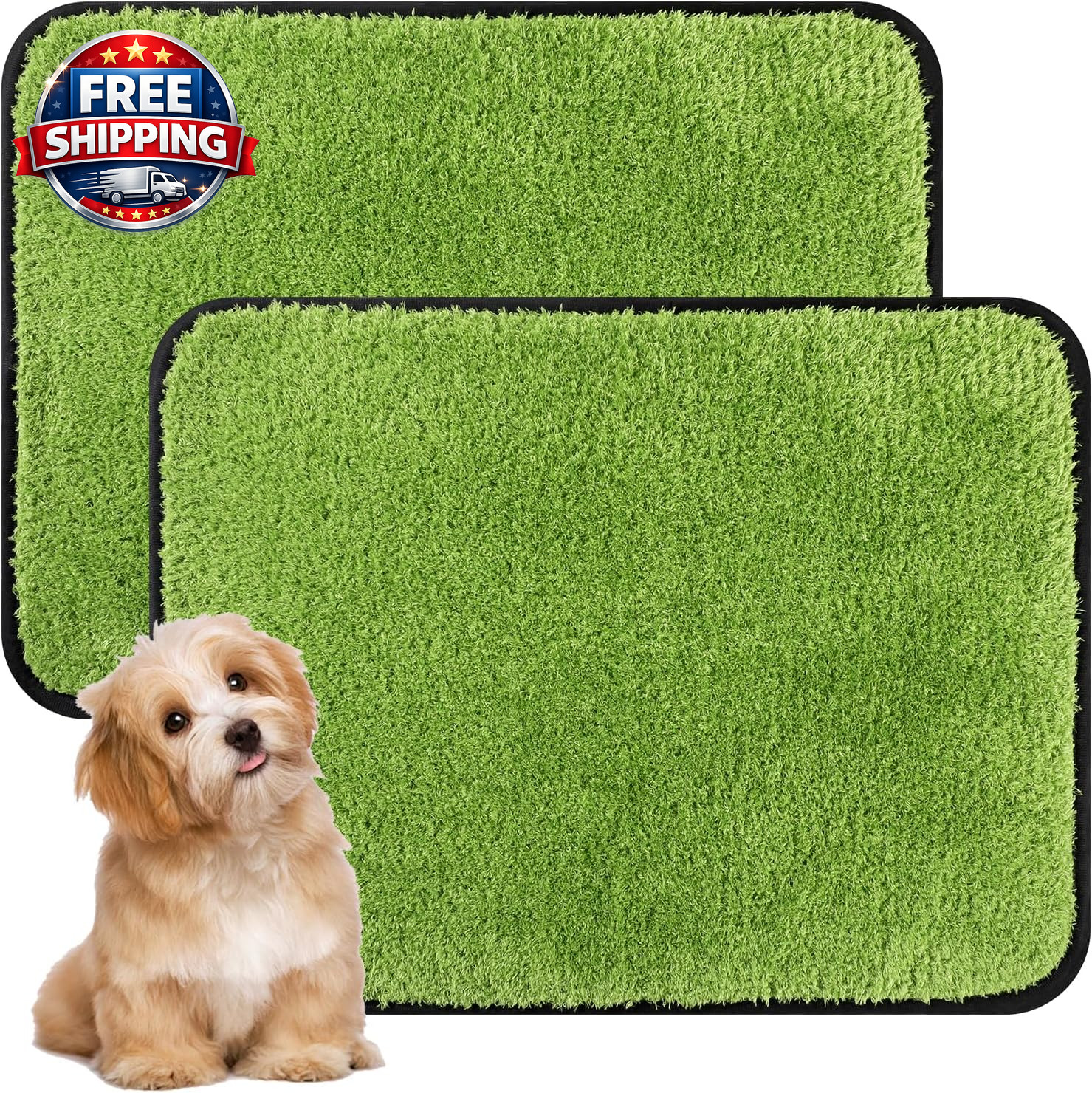 Reusable Puppy Pads 2 Pack, Washable Leakproof, 18 X 24 in | Non-Slip Backing, A
