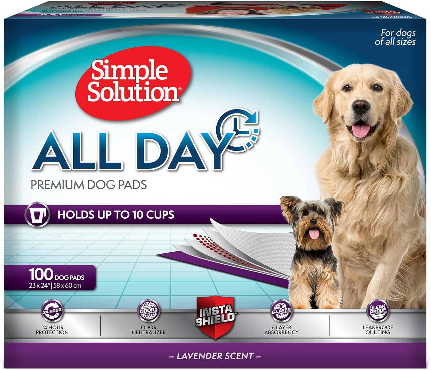 All Day Pee Pads for Dogs, Puppy Potty Training, Leak Proof Dog Pads, Pet Pee Pa