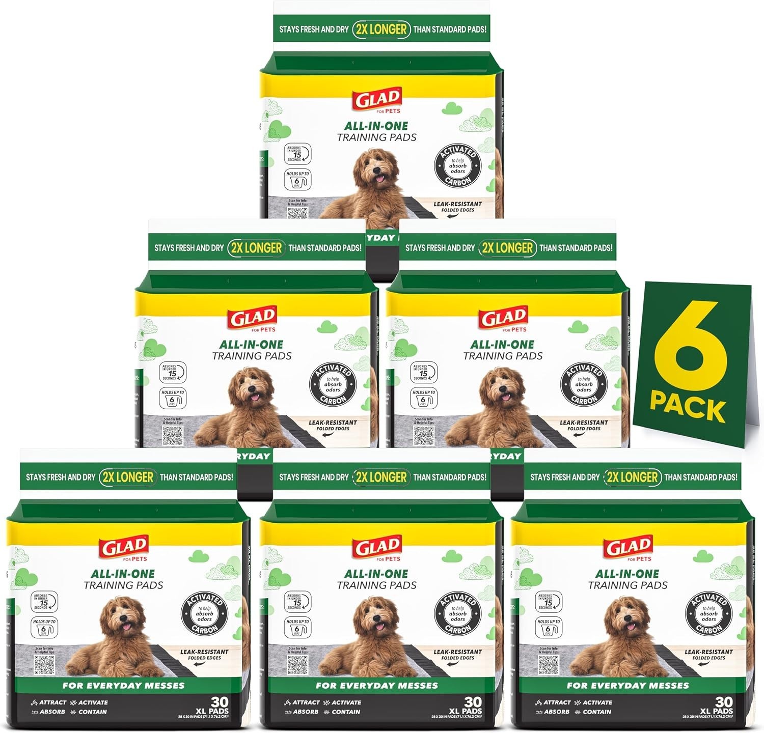 for Pets XL Charcoal Training Pads for Dogs and Puppies, 30 Count | 6-layer