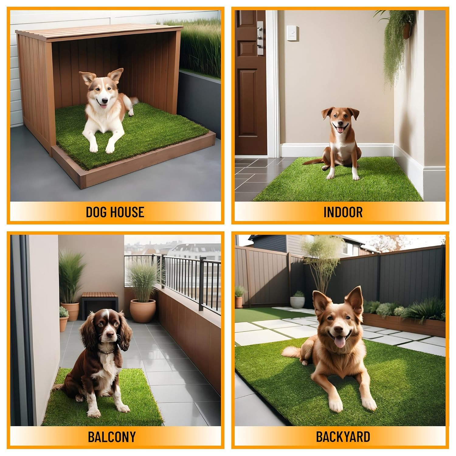 Artificial Grass Puppy Potty Training Pad with Tray, 15″ X 30″ Reusable Pee Pad