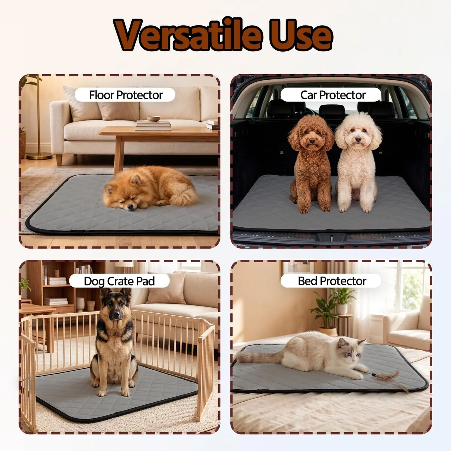 Washable Pee Pads for Dogs, 2Pack Reusable Puppy Pads, Super Absorbent & Leakpro