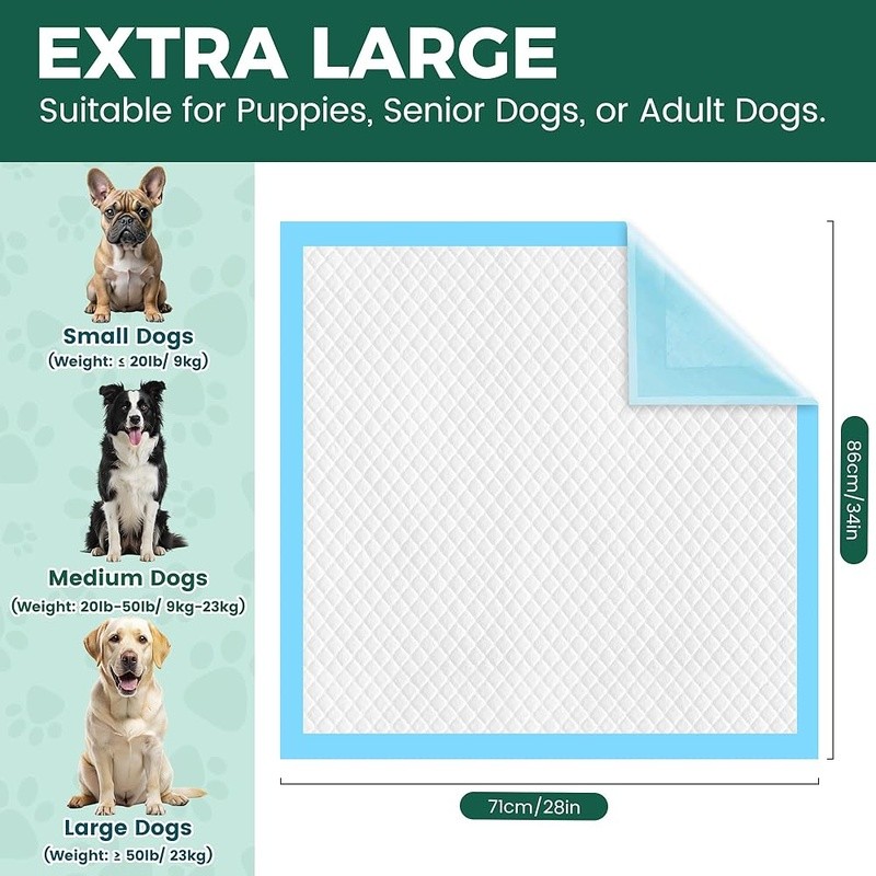 XL Puppy Pee Pads Super Absorbent Leak Proof Dog Training Pads 100 Count New