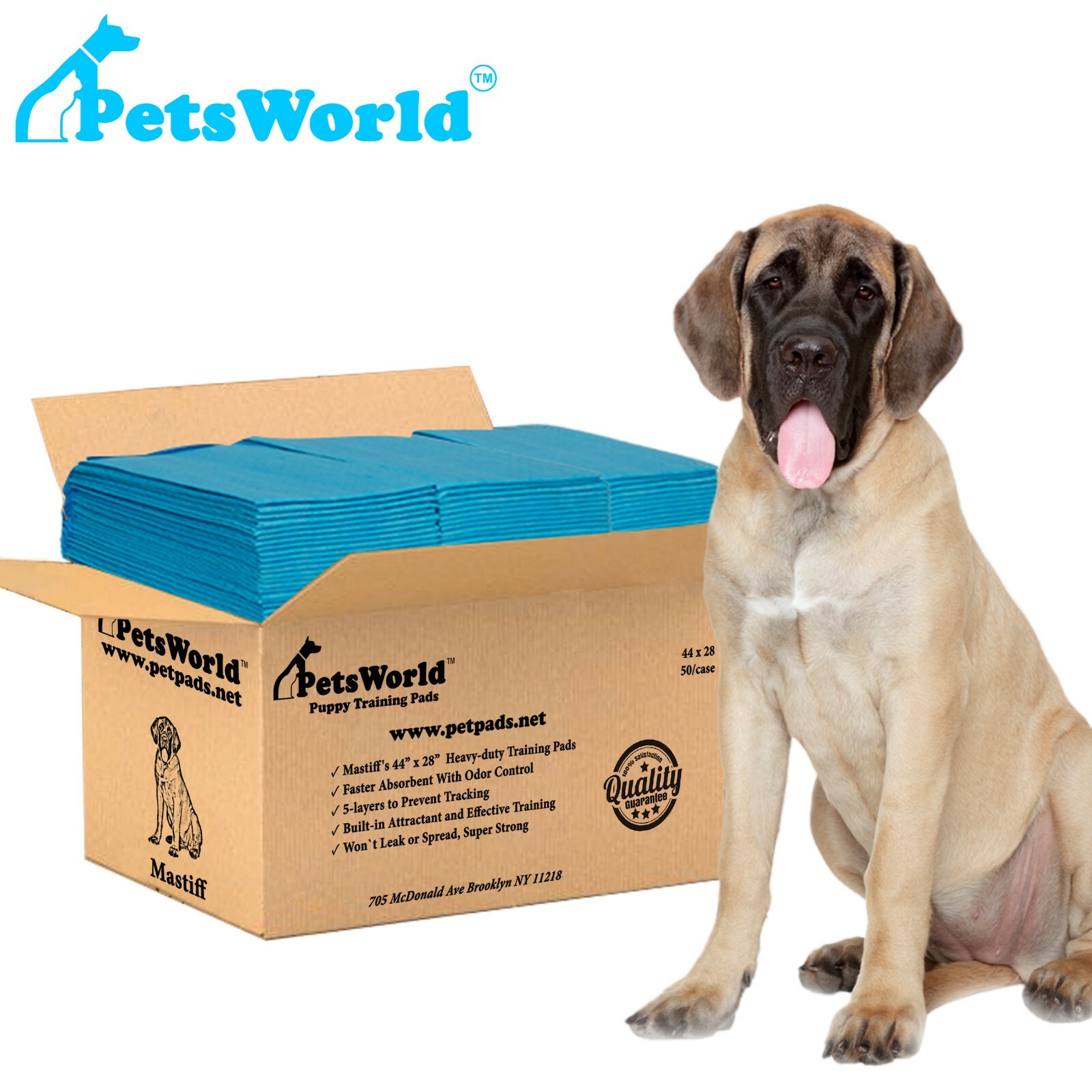 PETSWORLD Mastiff’s Massive Training Giant Pads, 28×44 inch, Case 50