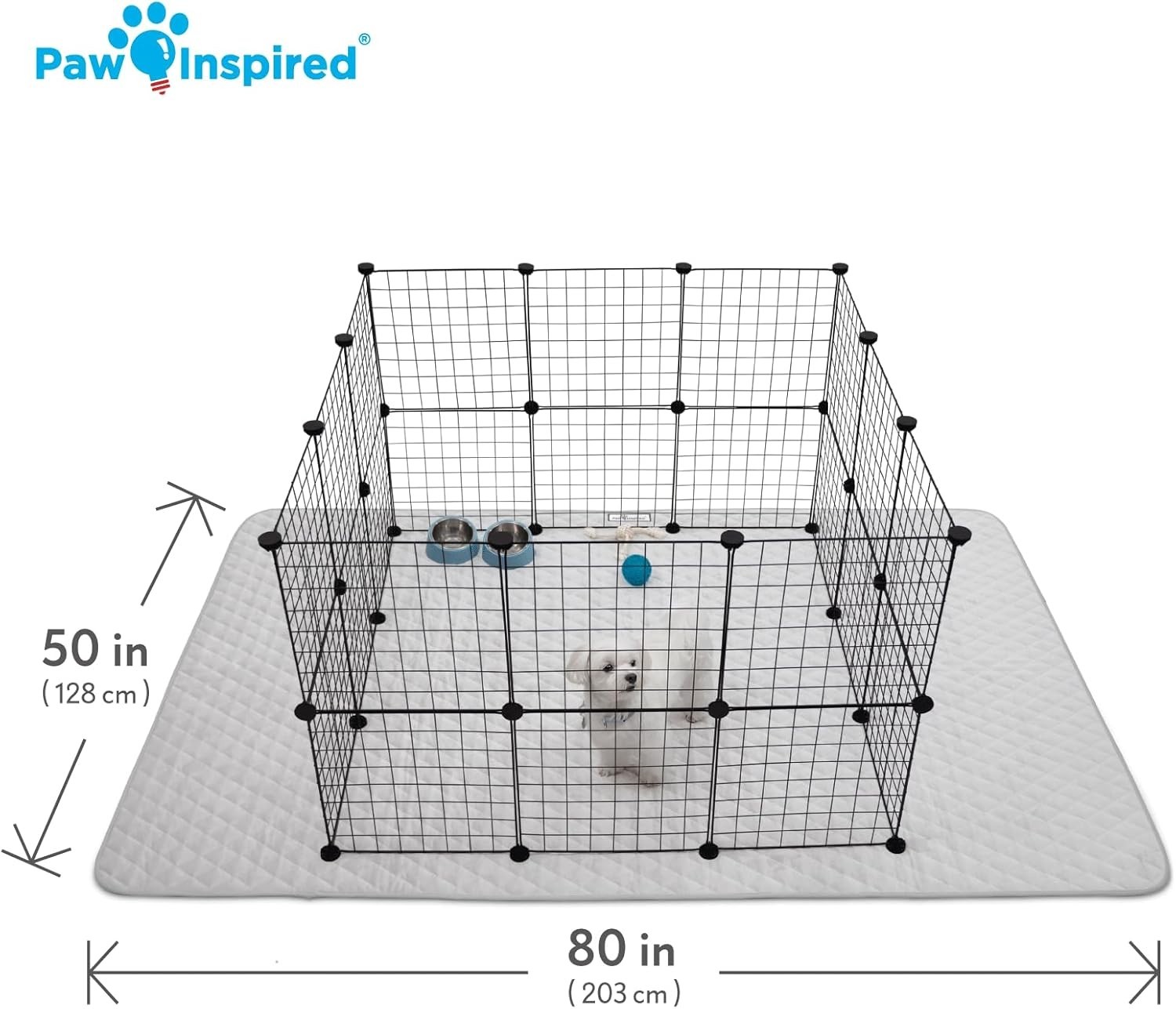80×50 Playpen Mat Waterproof Fleece Cage Liner Non-Slip Pad Light Gray
