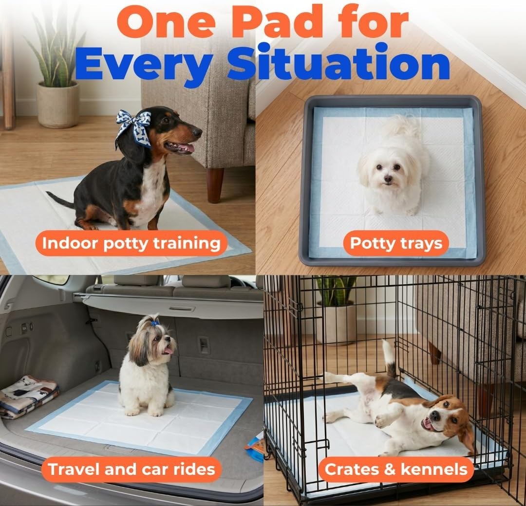 Odor Control 300 Count Puppy Pads – Super Absorbent, Leakproof for Indoor Use