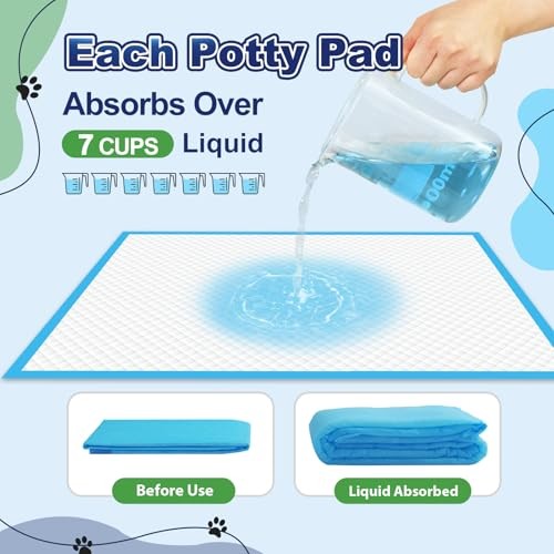 Puppy Pads 50 Pack, 34″x28″ Extra Large Dog Pee Pads Thicker Disposable Dog