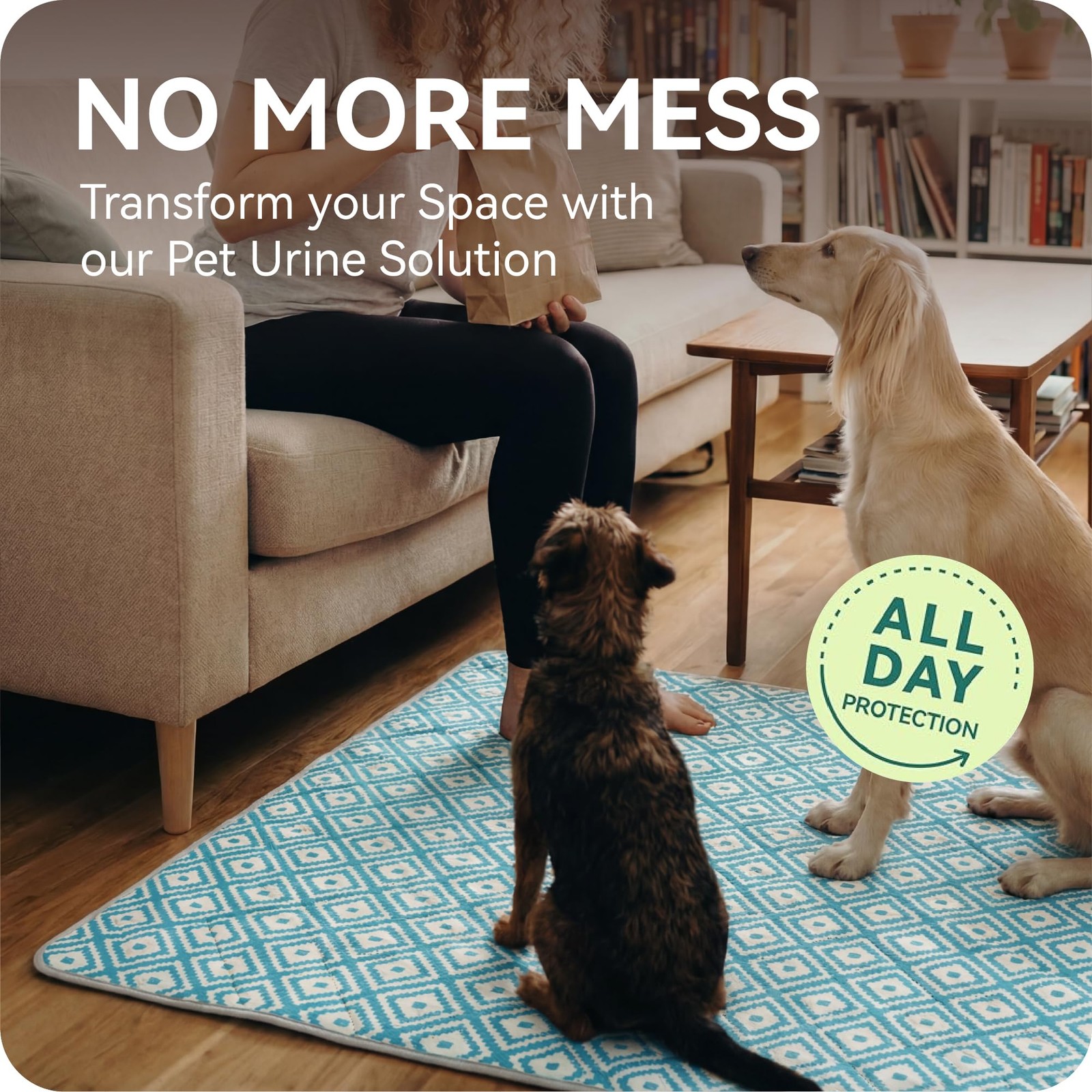 2 Pack Washable Dog Pee Pads Extra Thick Reusable Waterproof Non-Slip 18×24