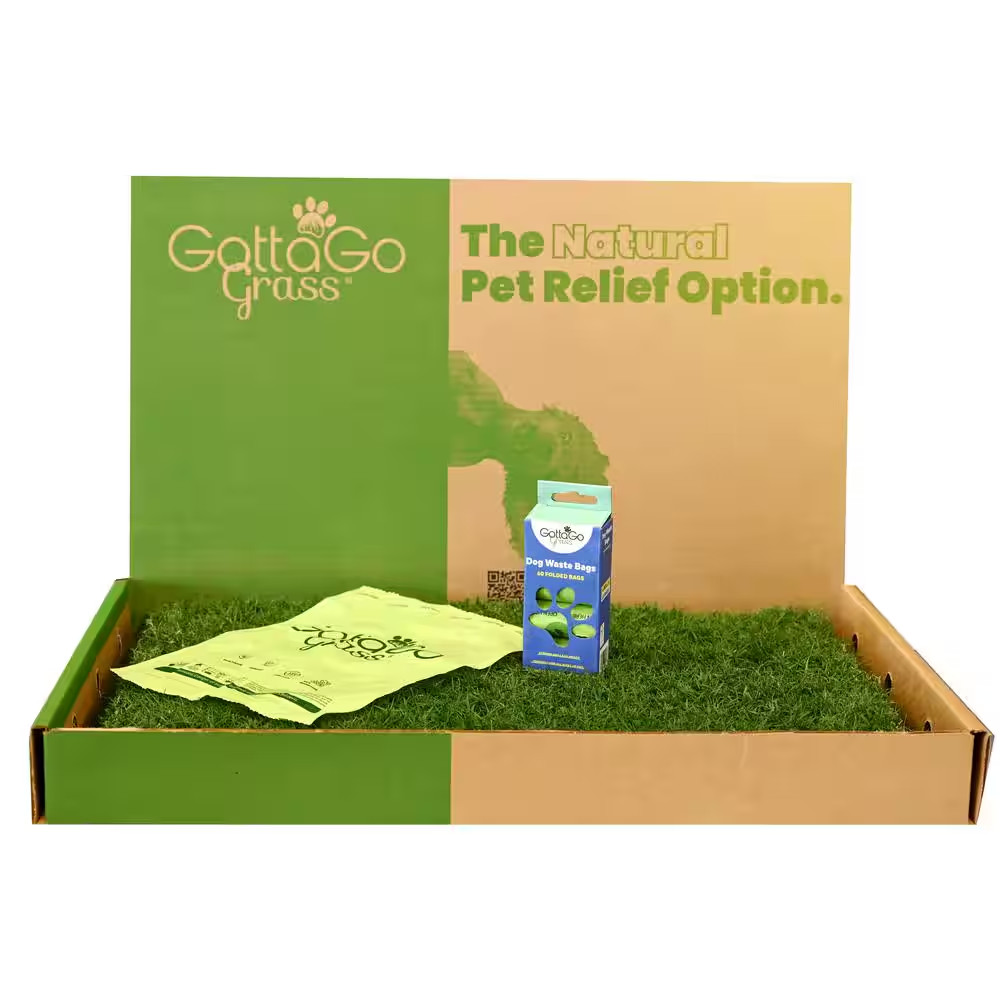 Gotta Go Grass Bermuda Potty Pad Refill plus Waste Bags plus Toy Ball (2-Pack )