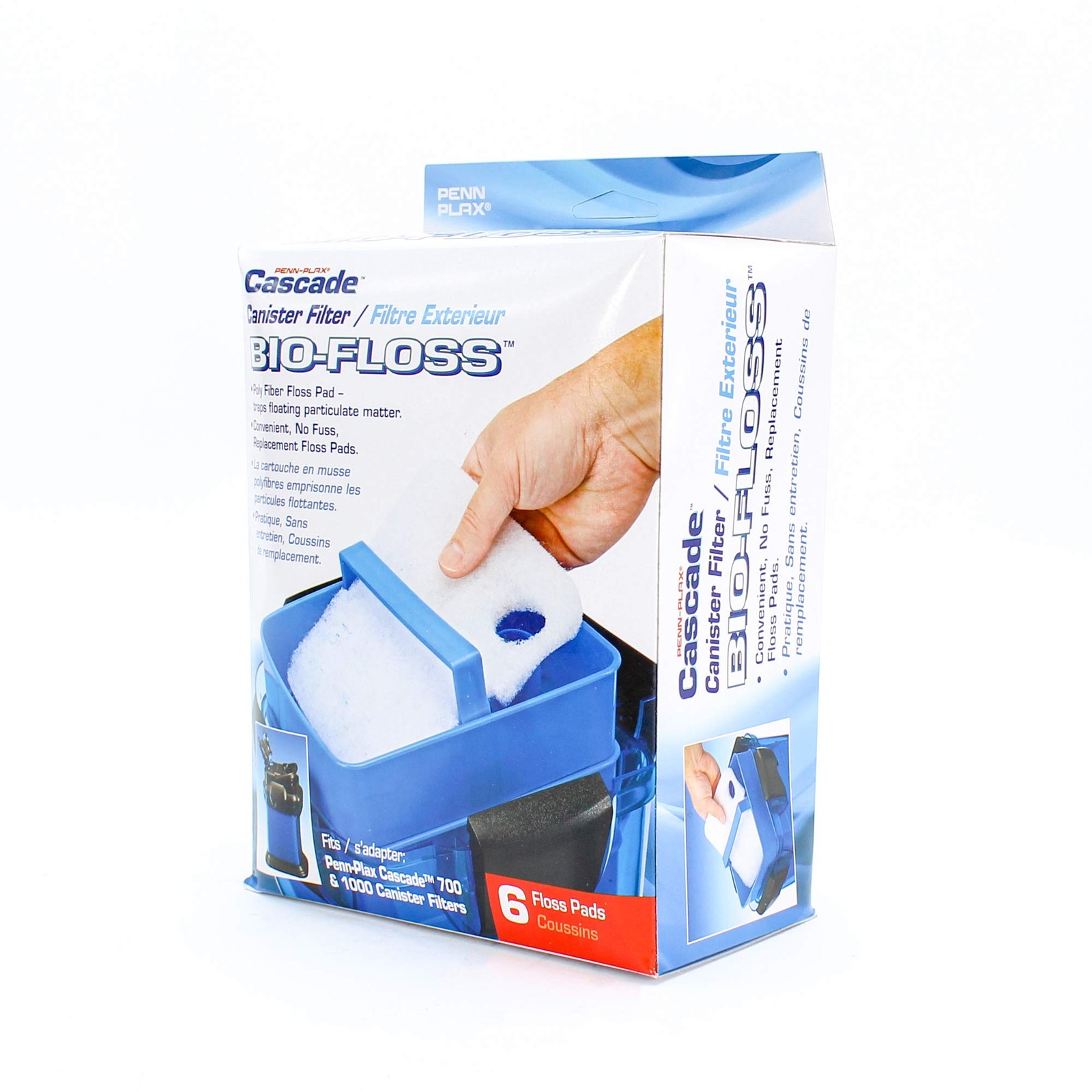 Penn-Plax Cascade 6 Pack Bio-Floss Replacement | Poly Fiber Floss 6pk, White
