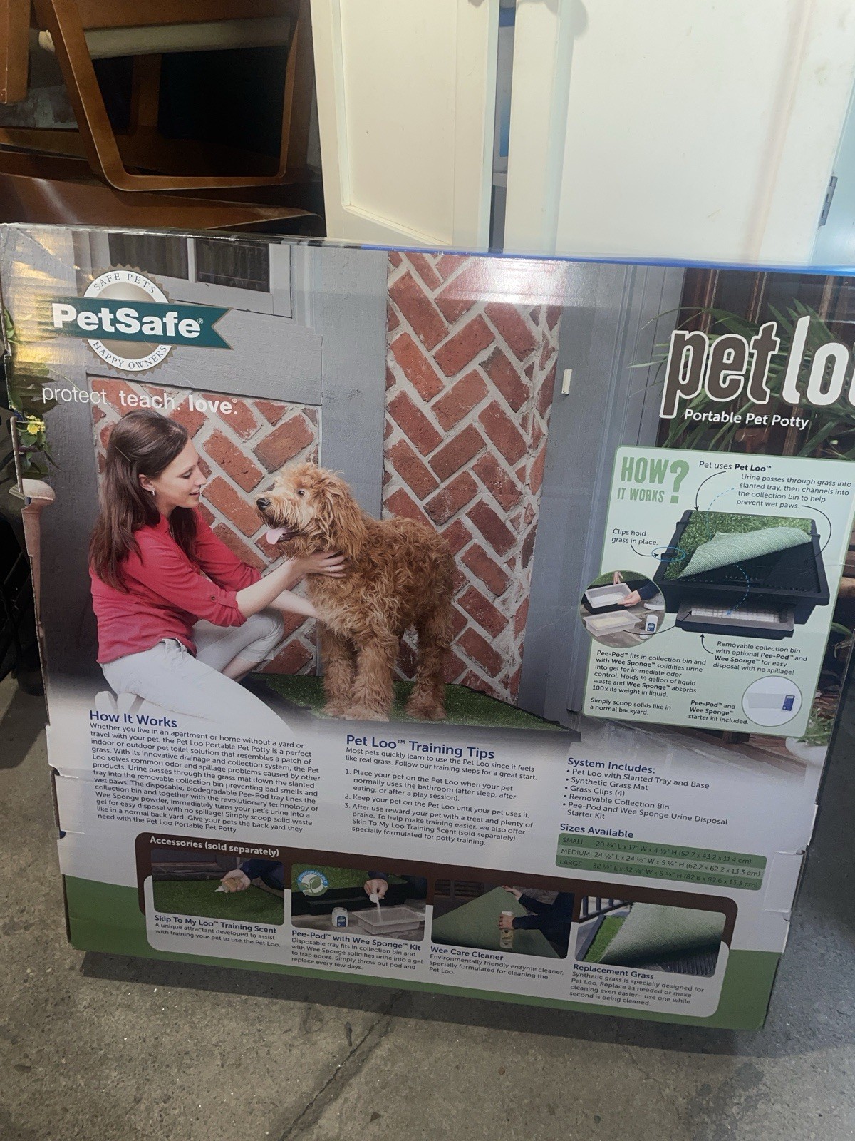 PetSafe Pet Loo Indoor Pet Toilet, Portable Dog Potty Station, Medium Grass Pad!