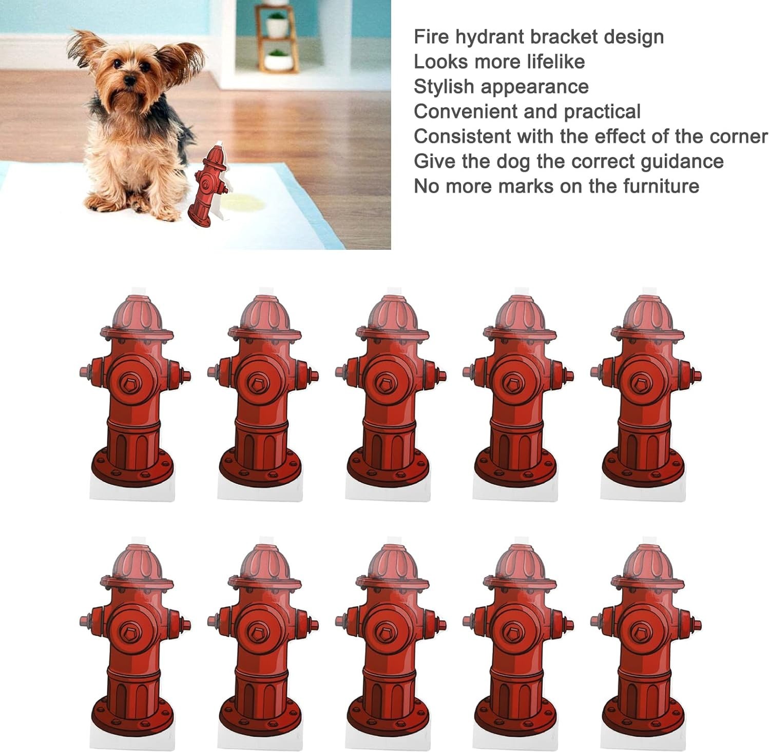 Dog Pee Post Guide Paper Pee Trainer, 20Pcs Hydrant Shaped Pet Diaper Pad Gui…