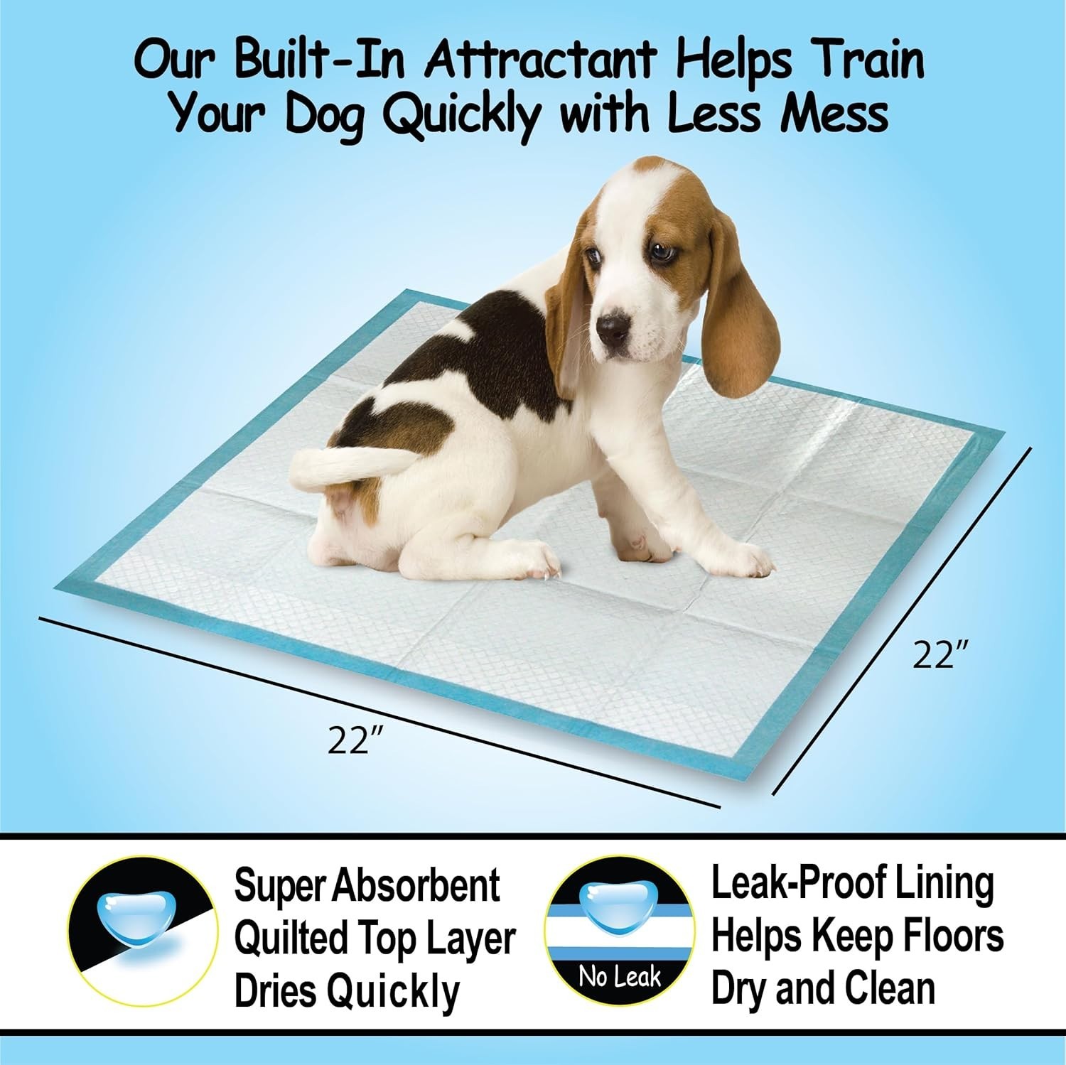 Convenient 12 Pack of Leak-Proof Pet Training Pads – 22″ x 22″ for Home & Travel