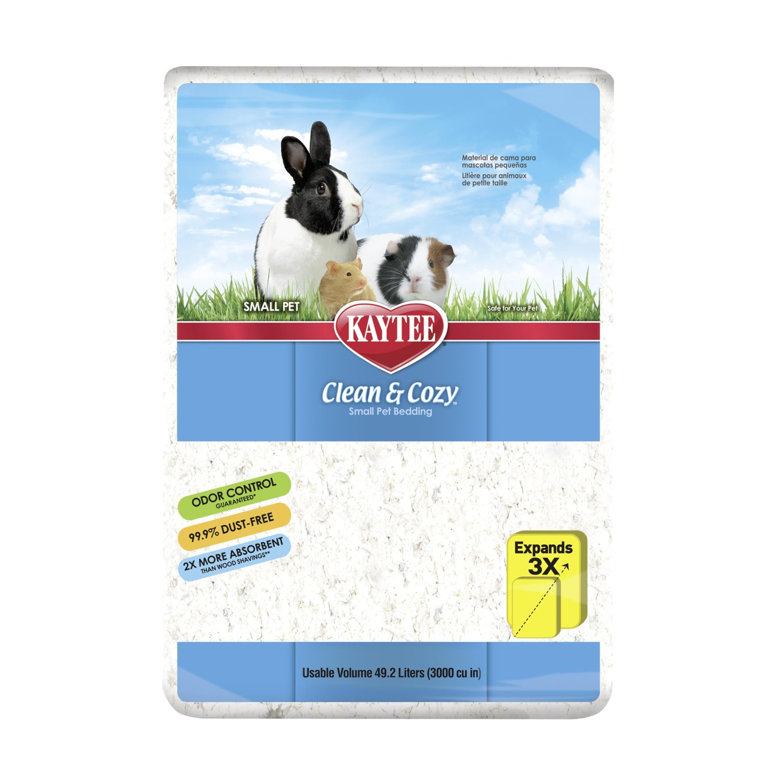 Kaytee Clean & Cozy White Paper Bedding, Made for Small 49.2 Liters,