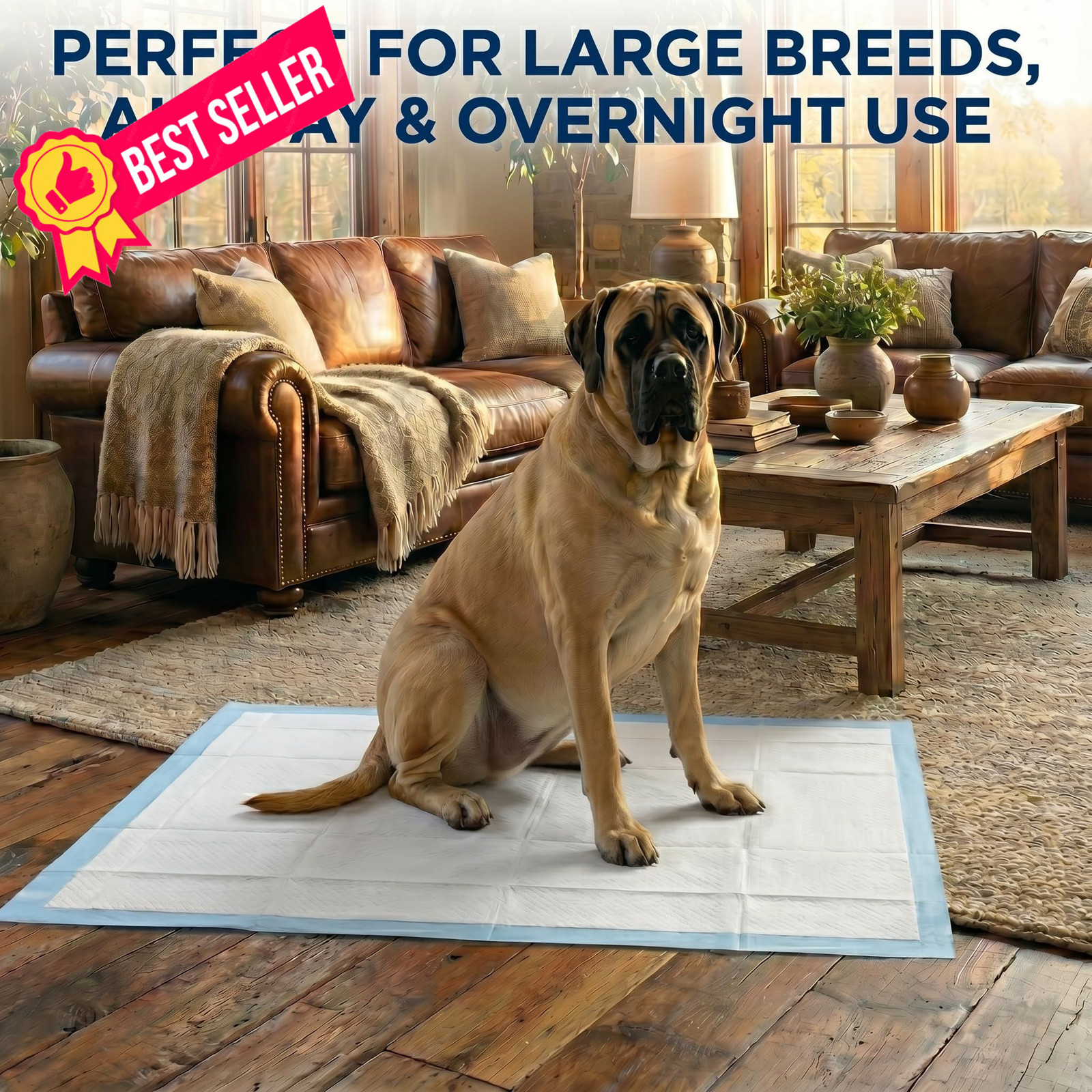 Pee Pads for Dogs Extra Large 37×54 XXL – 50 Count Leak Proof 37×54, Blue